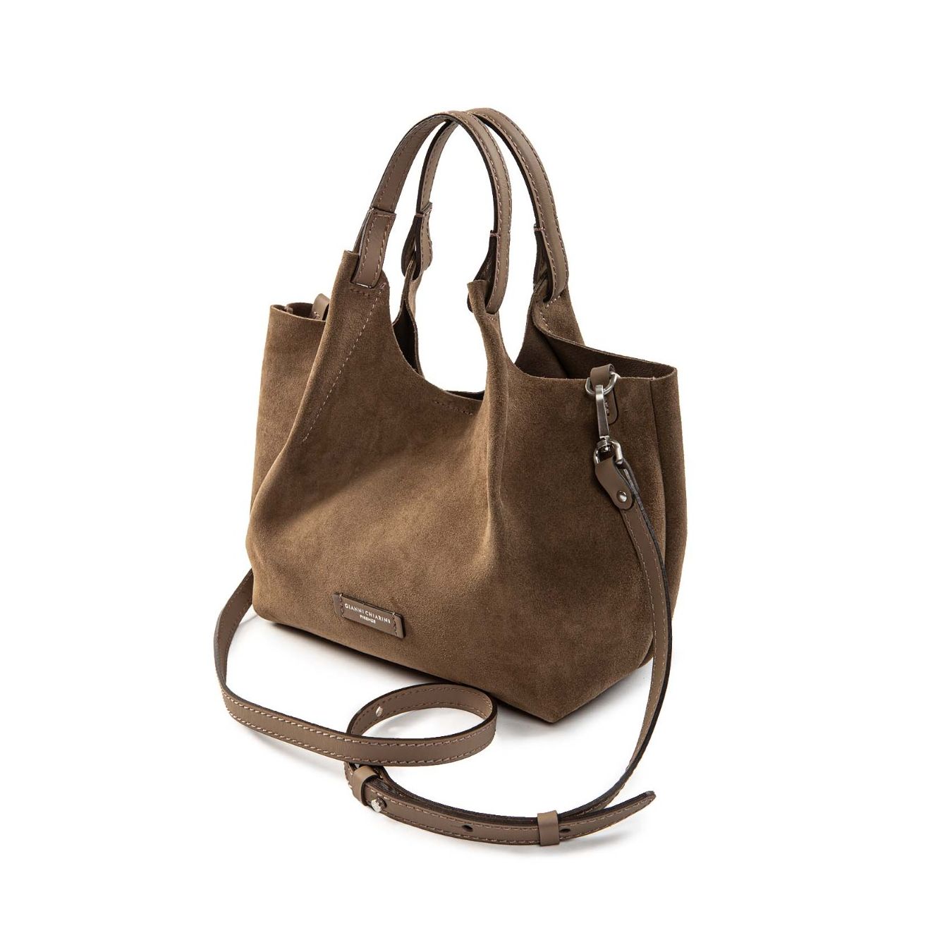 shopper DUA large camoscio daino con tracolla