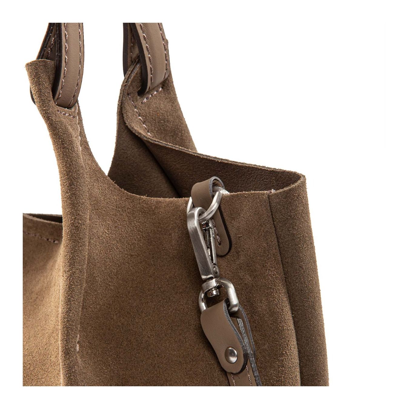 shopper DUA large camoscio daino gancio tracolla