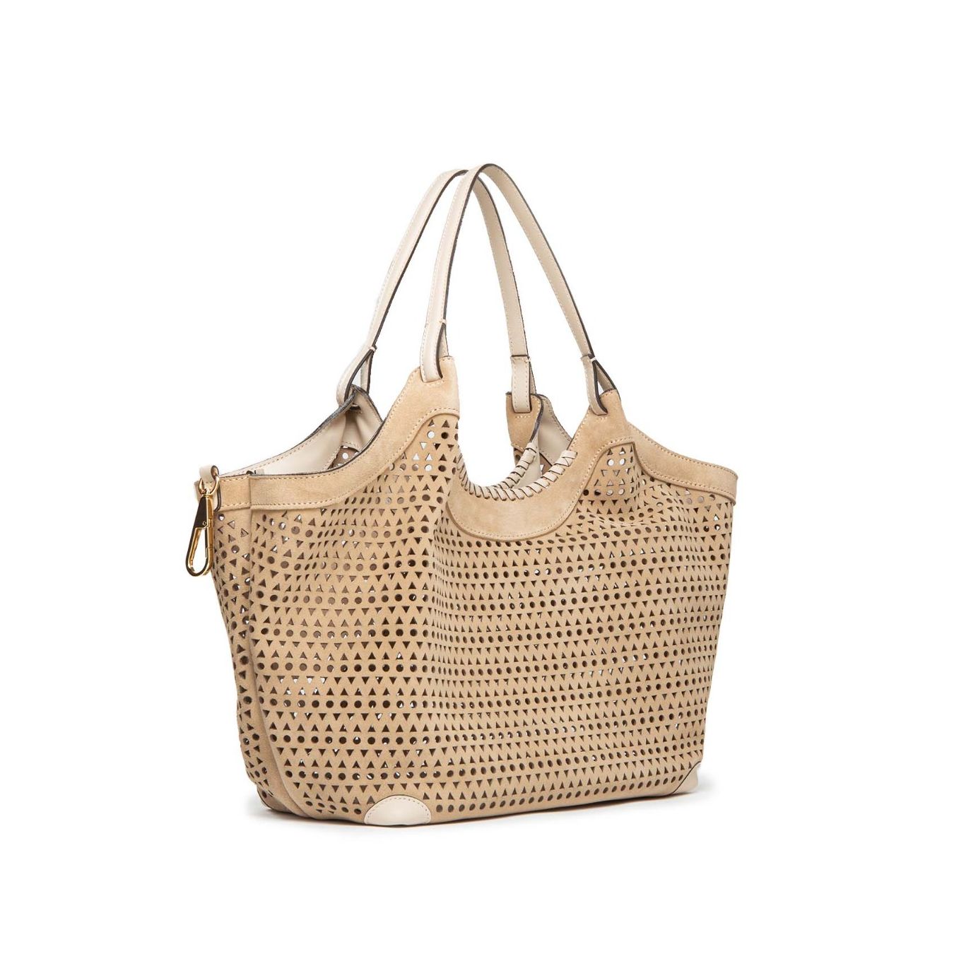 shopper DUA large in camoscio forato lato