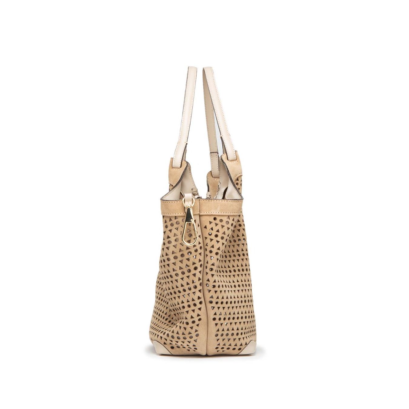 shopper DUA large in camoscio forato profilo