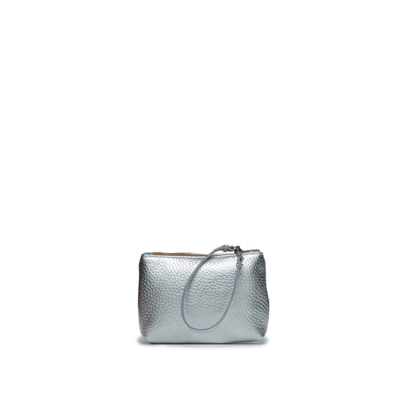 shopper DUA media in pelle argento 