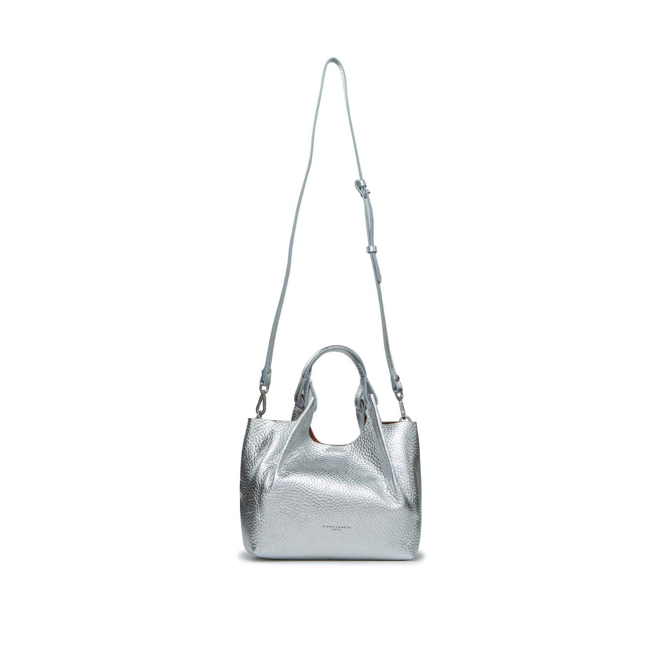shopper DUA media in pelle argento 