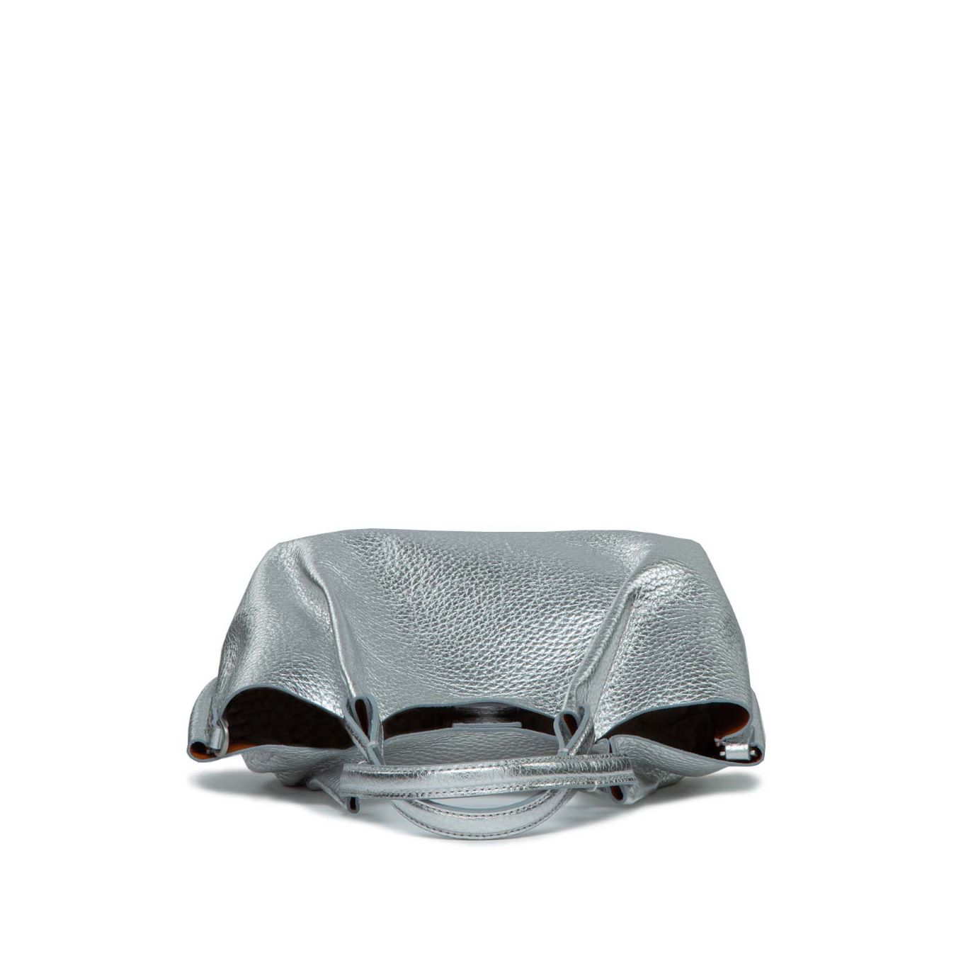 shopper DUA media in pelle argento 
