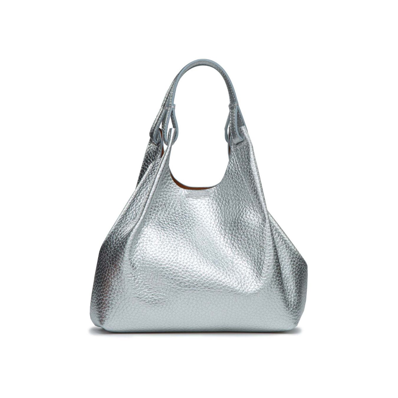 shopper DUA media in pelle argento 