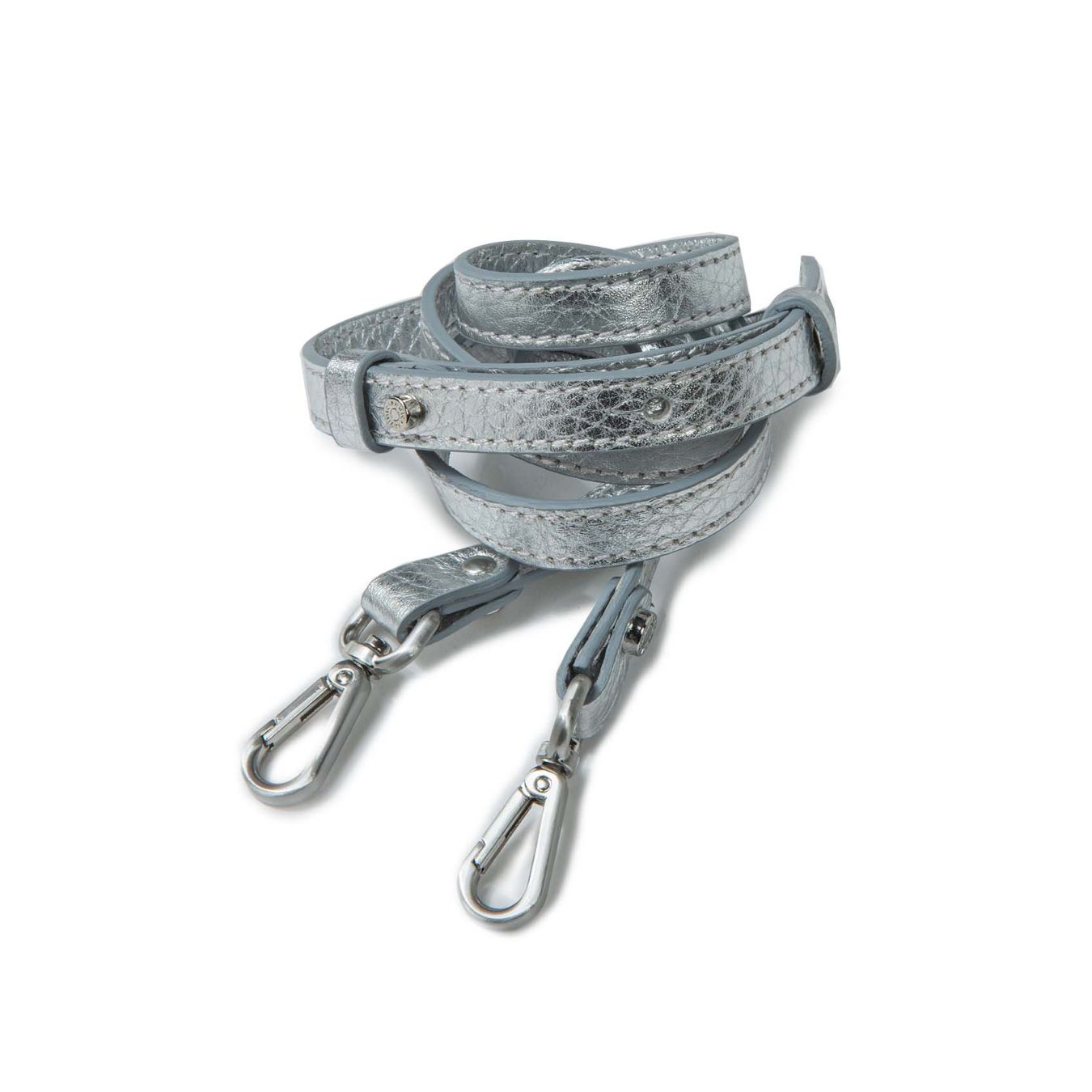 shopper DUA media in pelle argento 