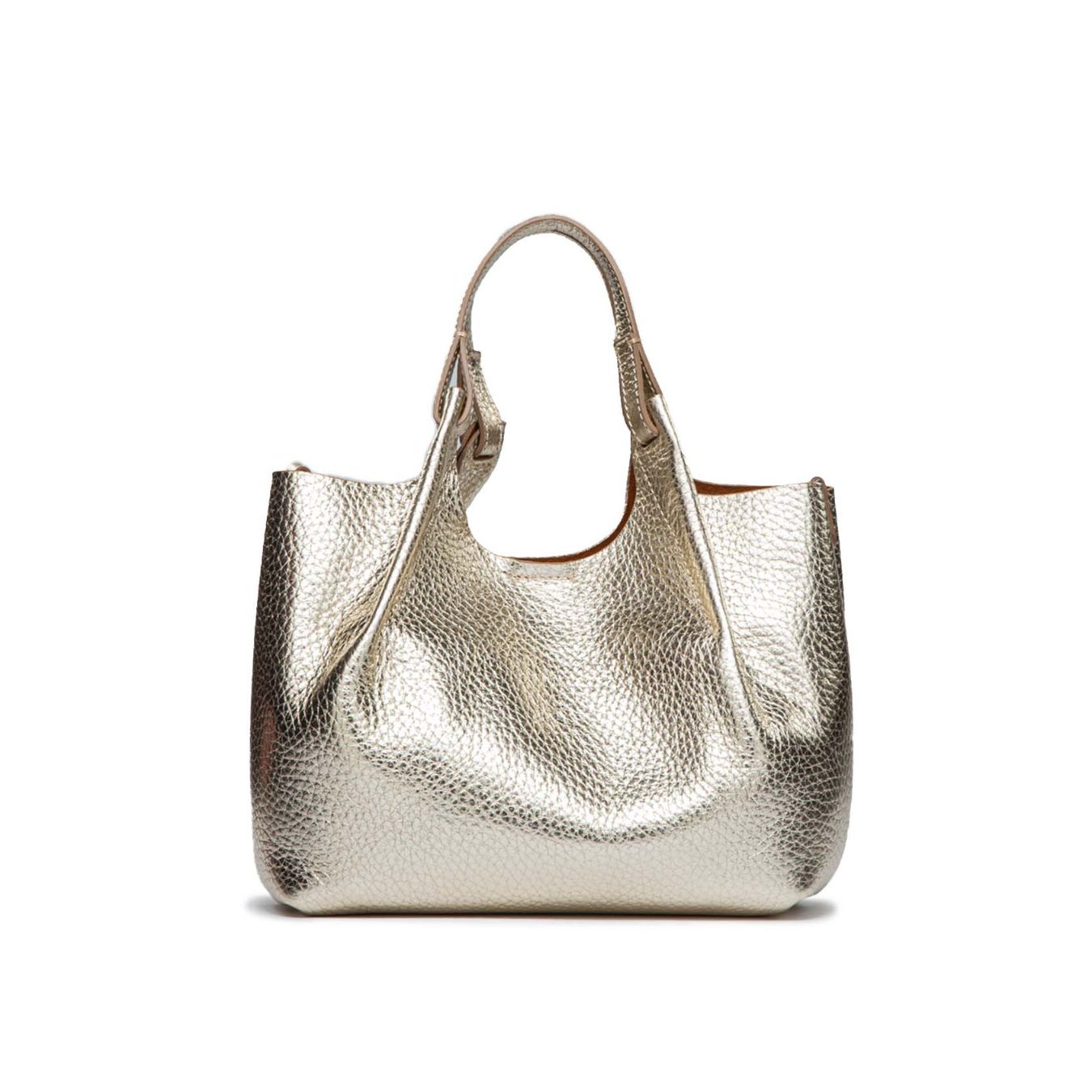 shopper DUA media in pelle light gold