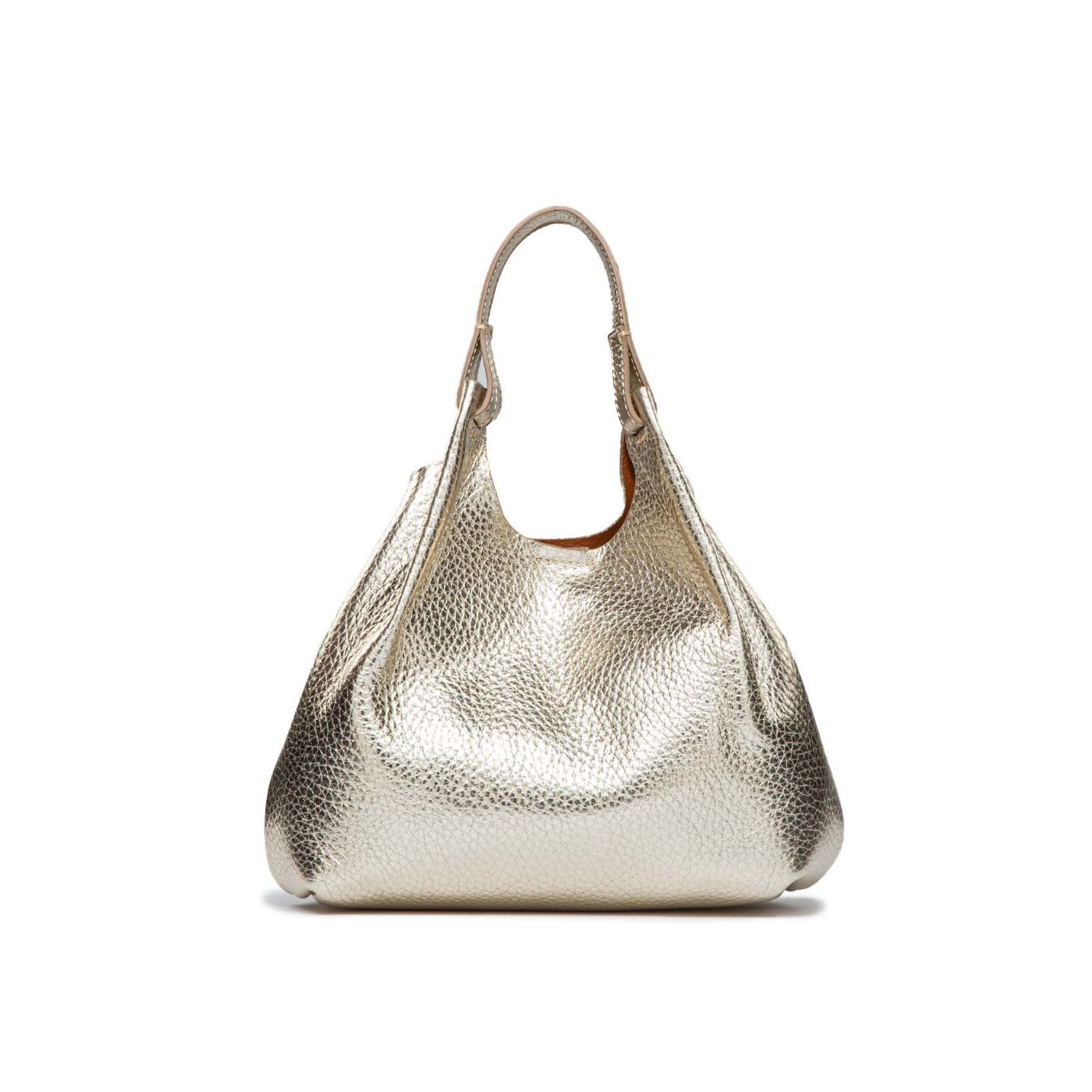 shopper DUA media in pelle light gold