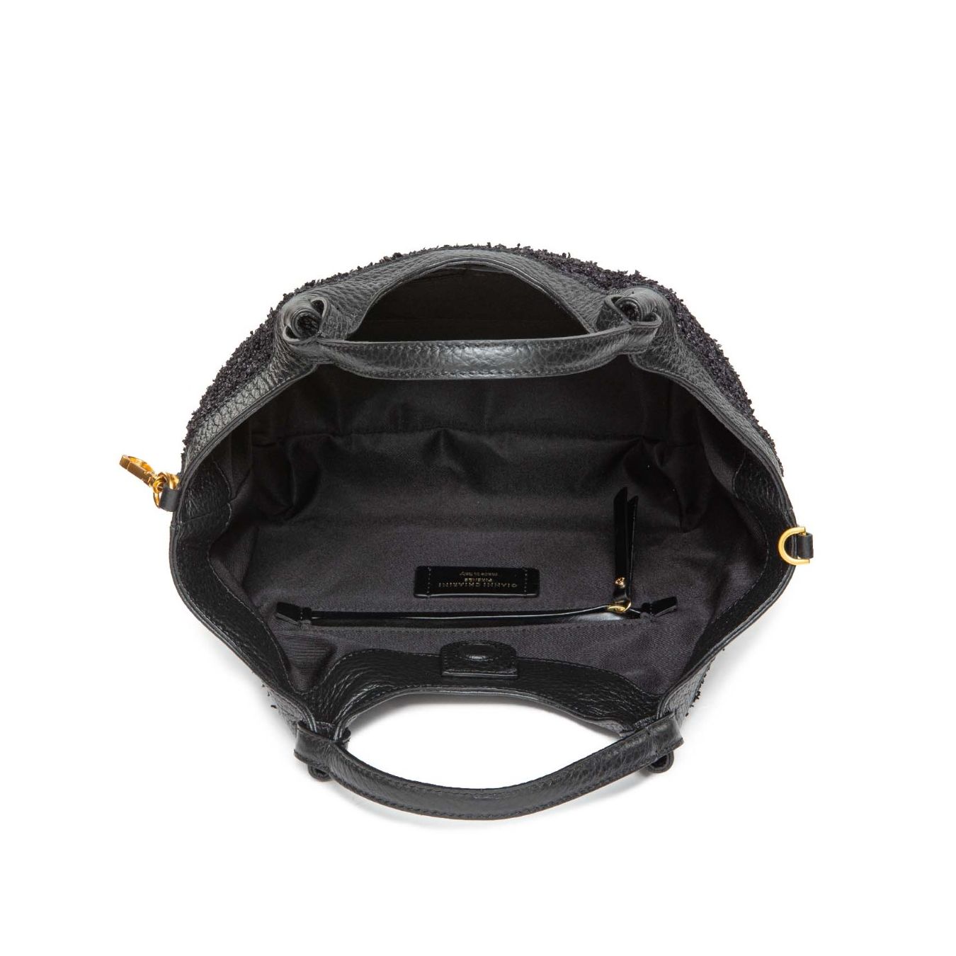 shopper DUA media in paglia nera gianni chiarini interno