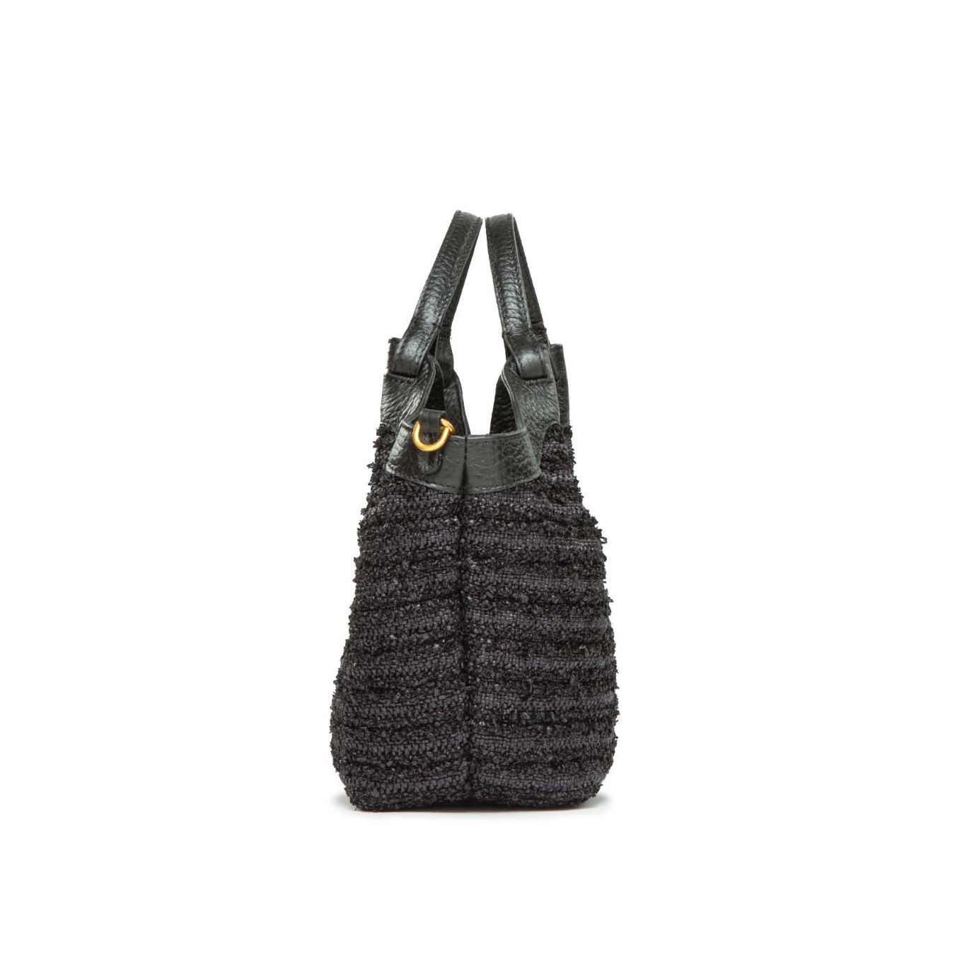 shopper DUA media in paglia nera gianni chiarini profilo