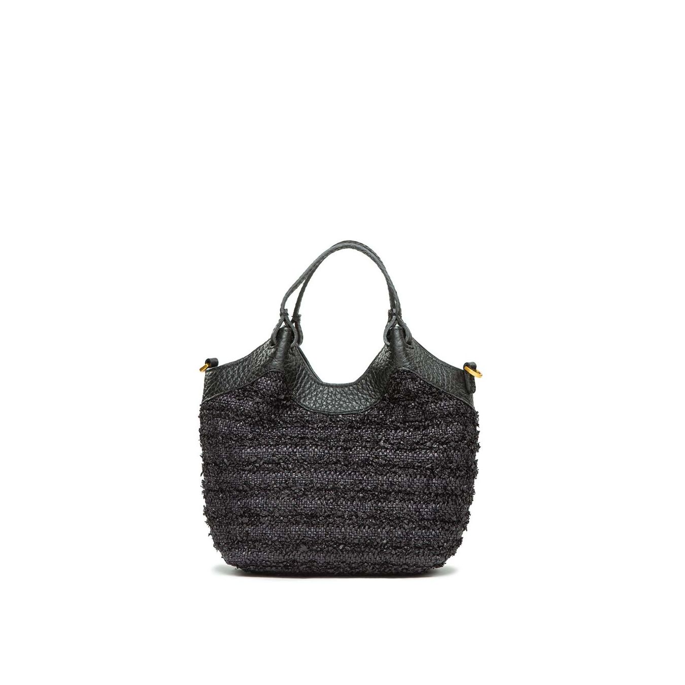 shopper DUA mini in paglia nera chiarini