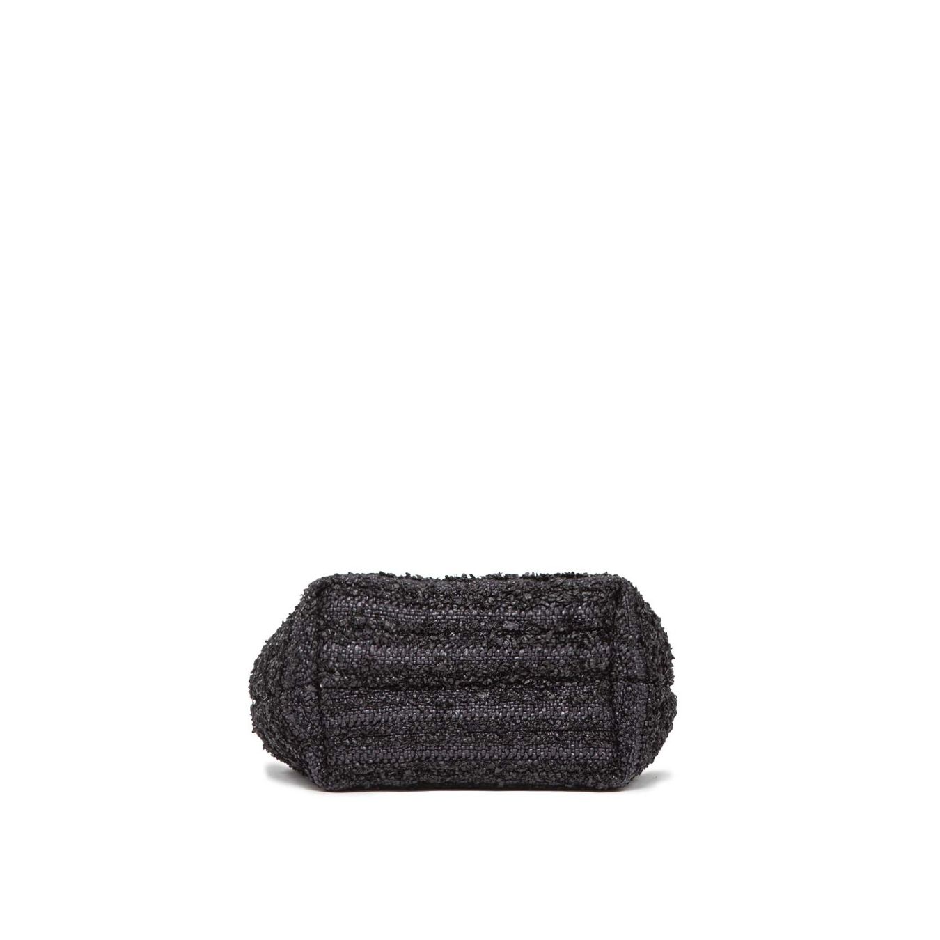 shopper DUA mini in paglia nera chiarini sotto