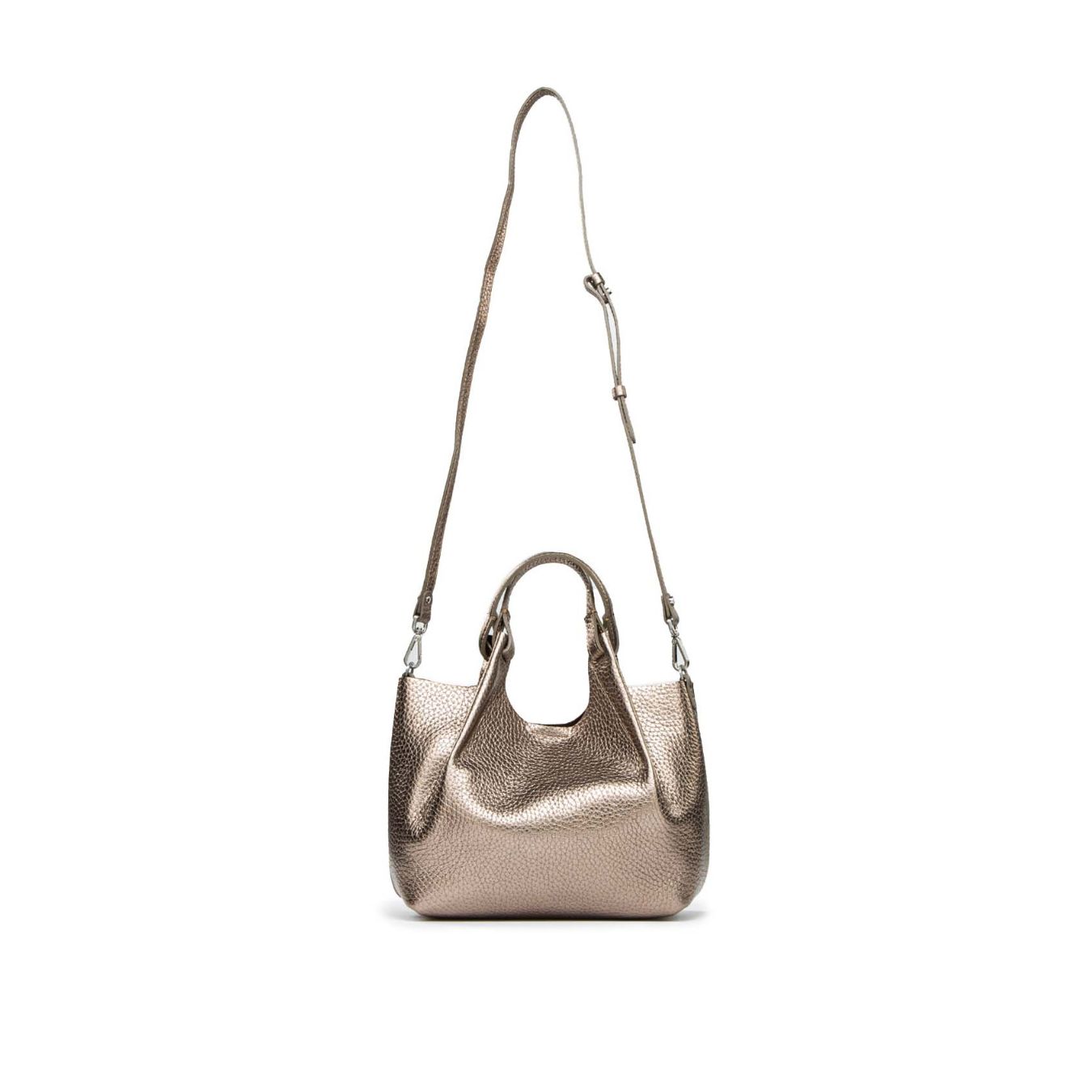 shopper DUA media in pelle grigia 