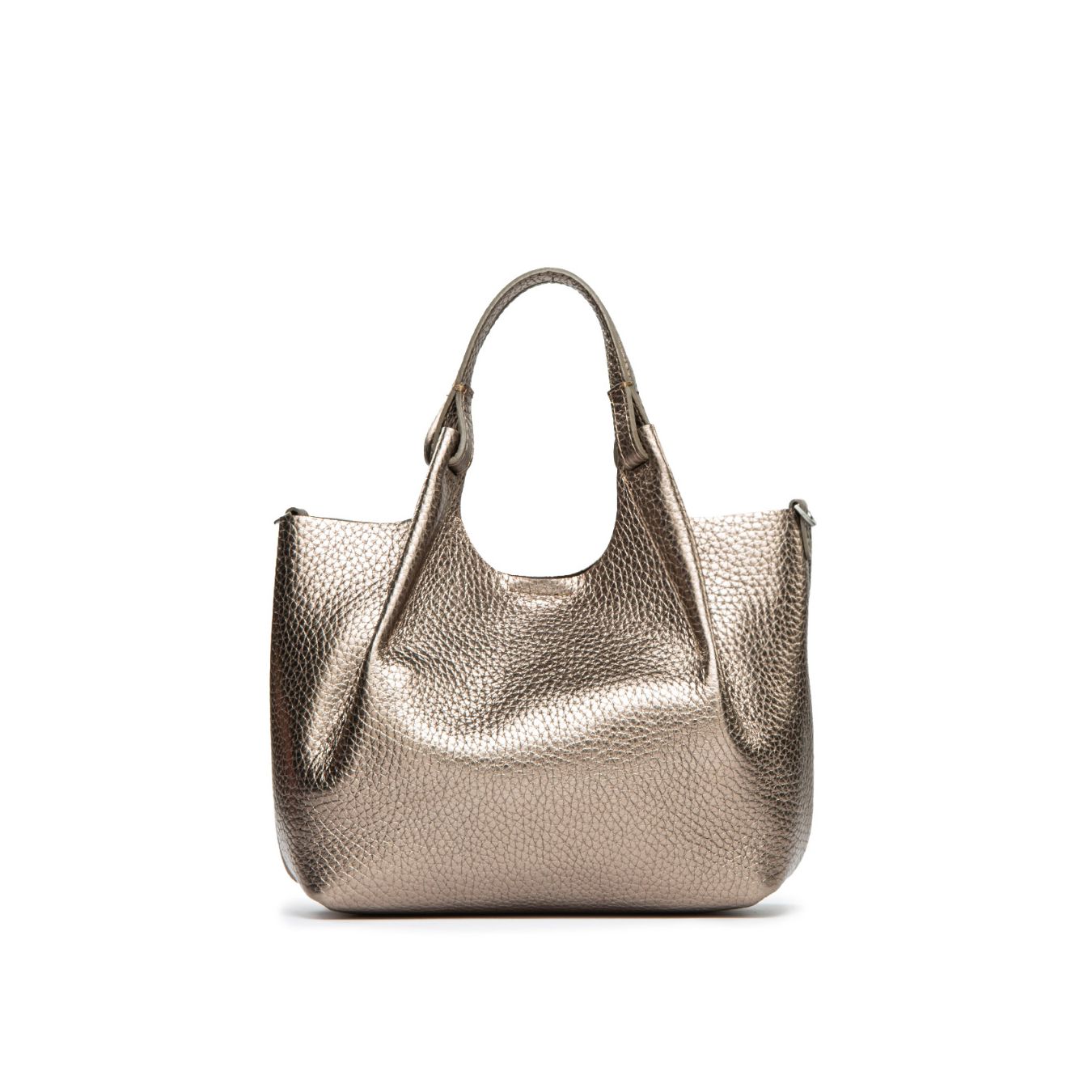 shopper DUA media in pelle grigia 