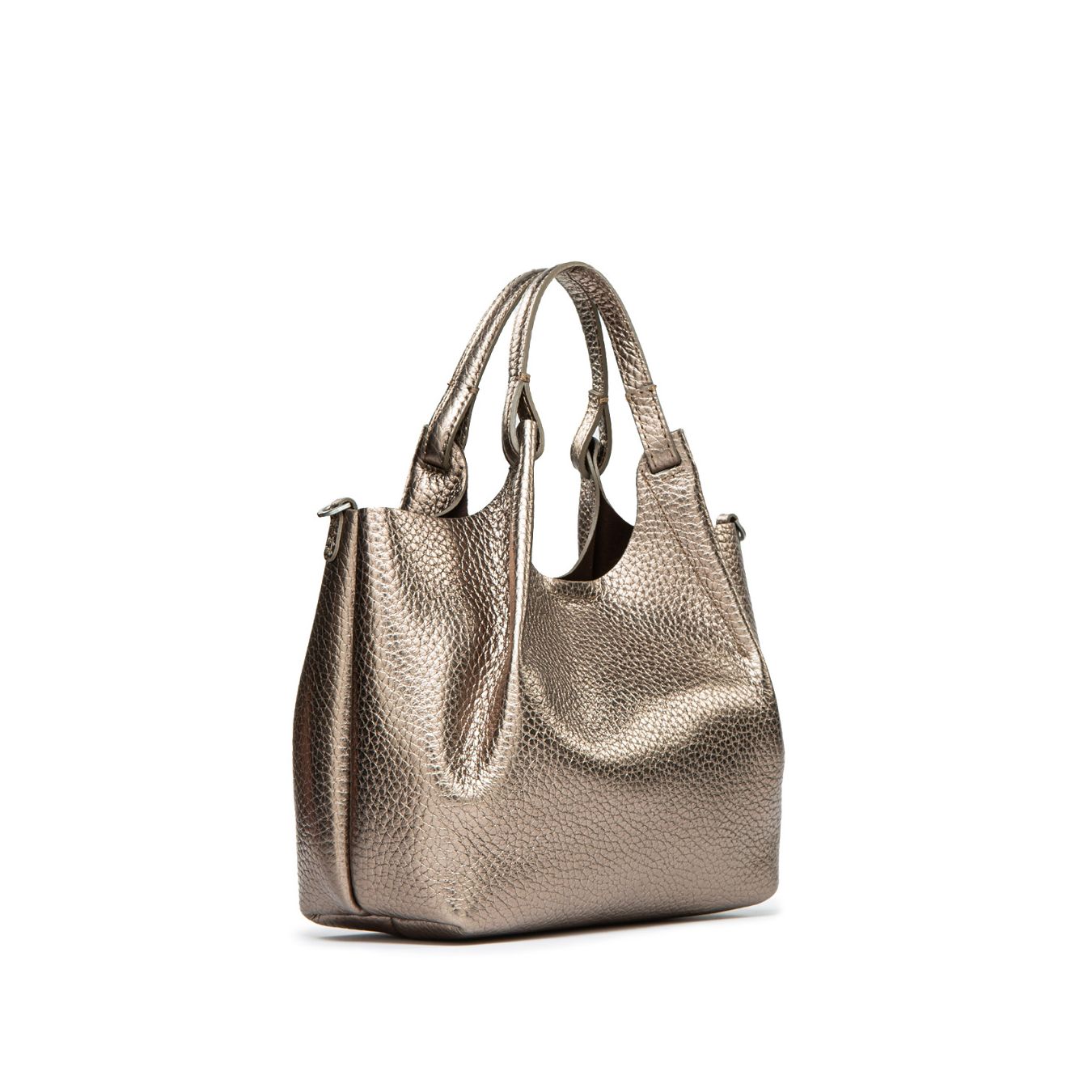 shopper DUA media in pelle grigia 