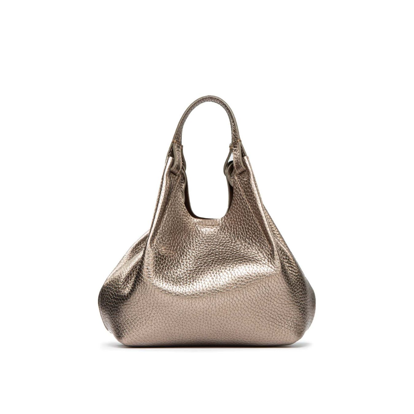shopper DUA media in pelle grigia 