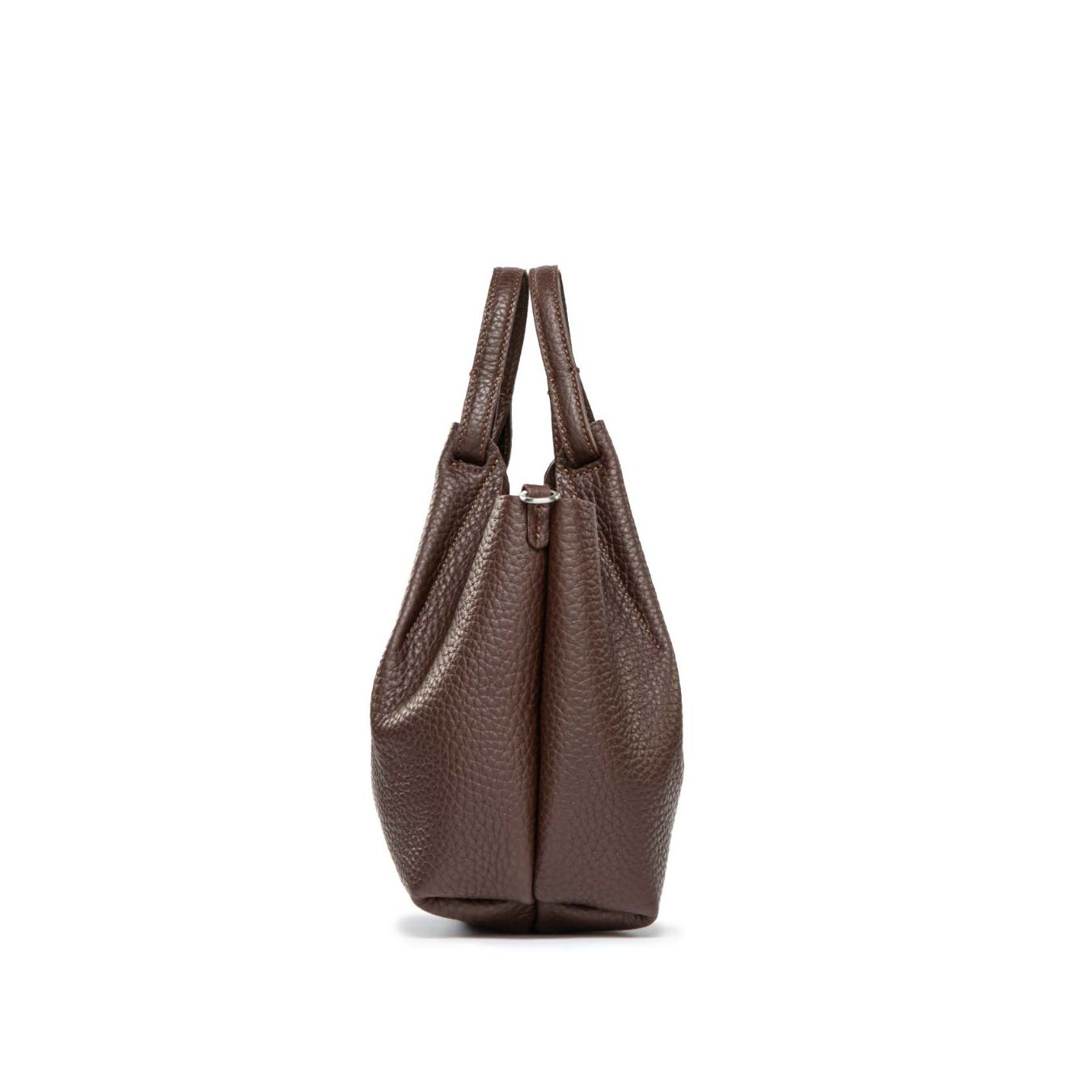 shopper DUA media in pelle marrone 