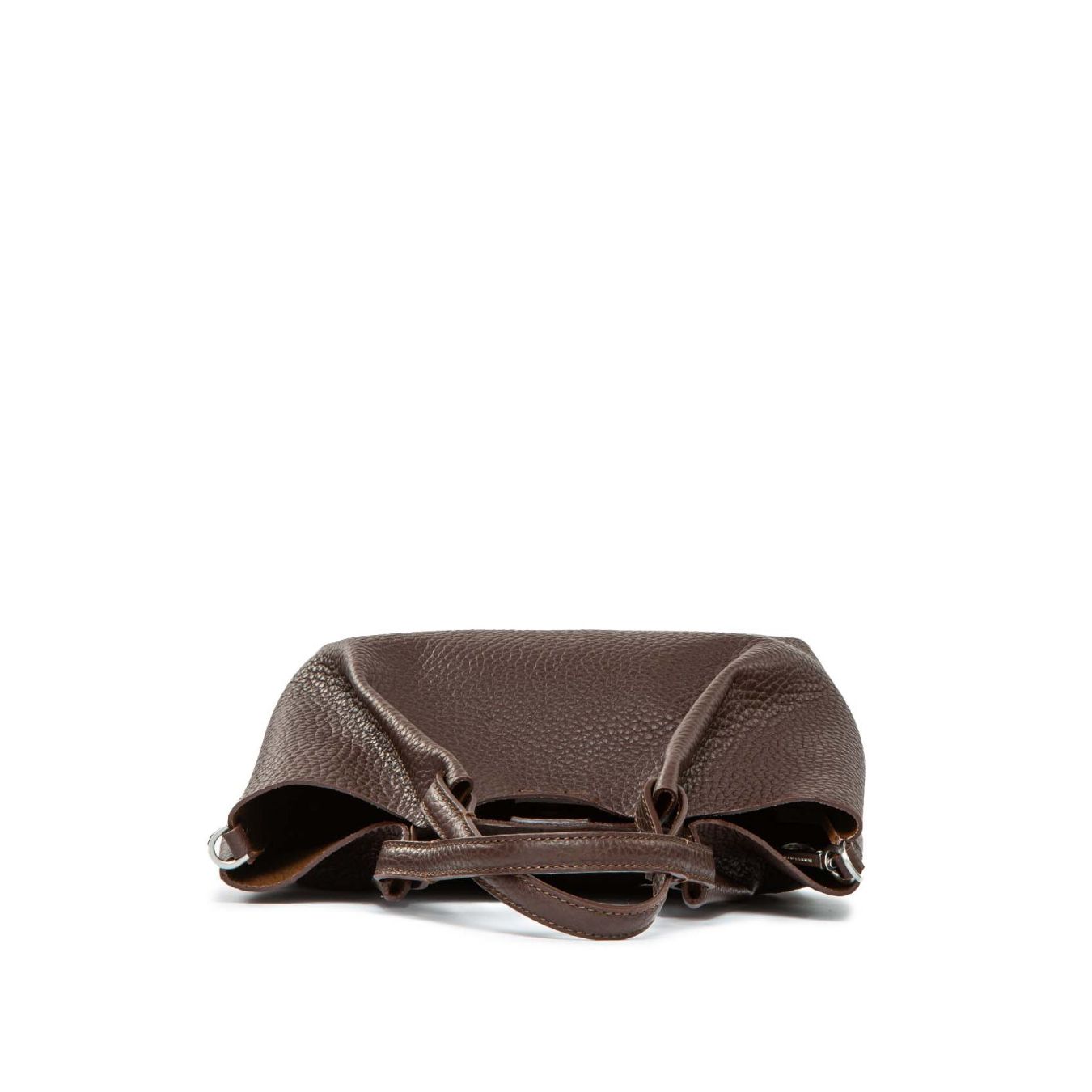 shopper DUA media in pelle marrone 