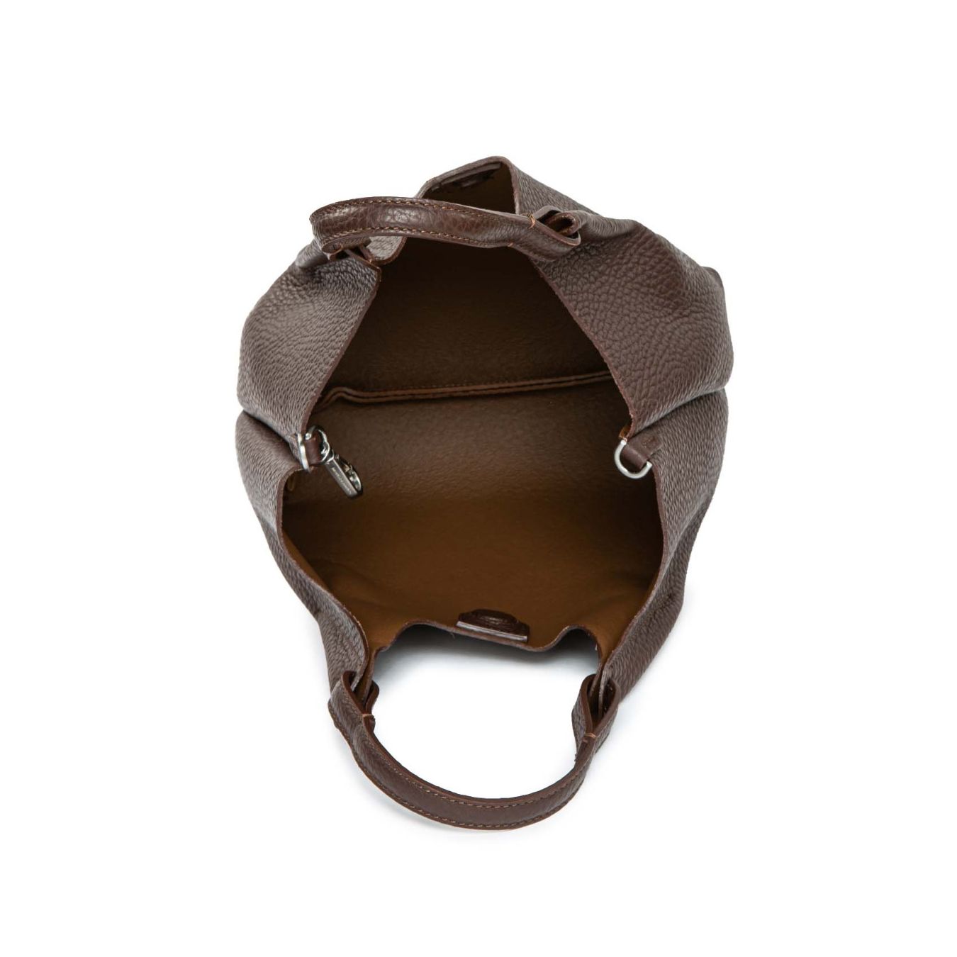 shopper DUA media in pelle marrone 