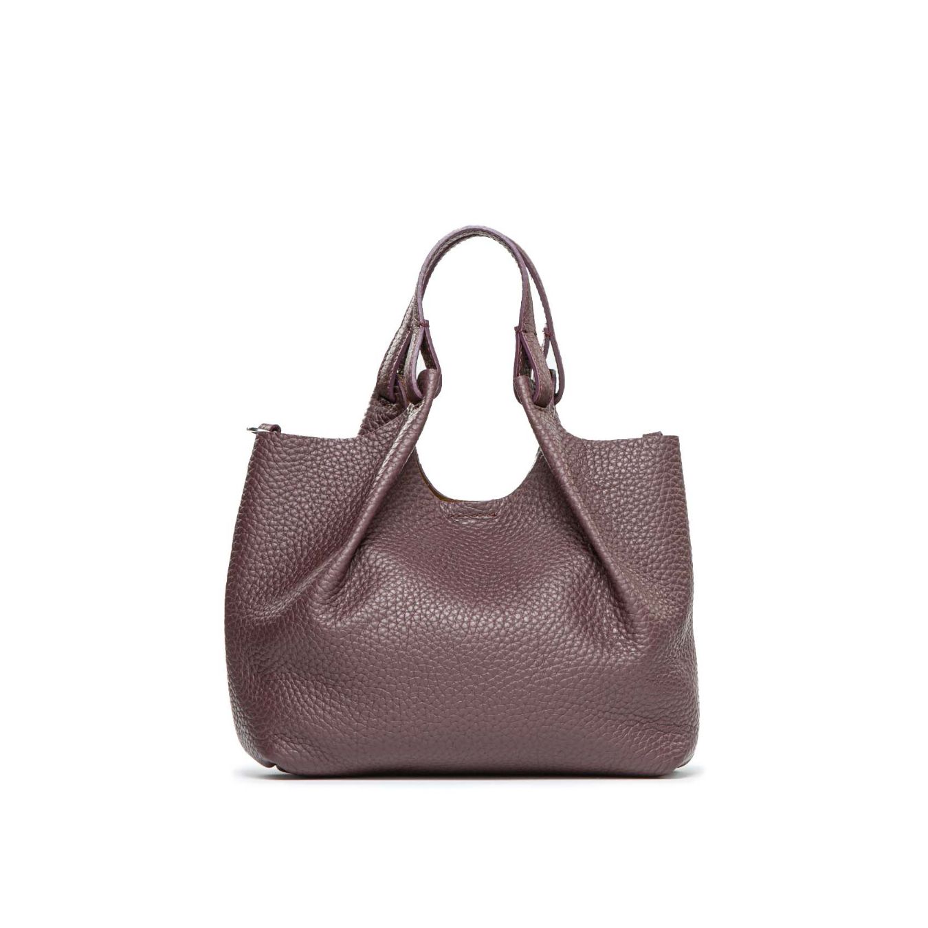 shopper DUA media in pelle plum 