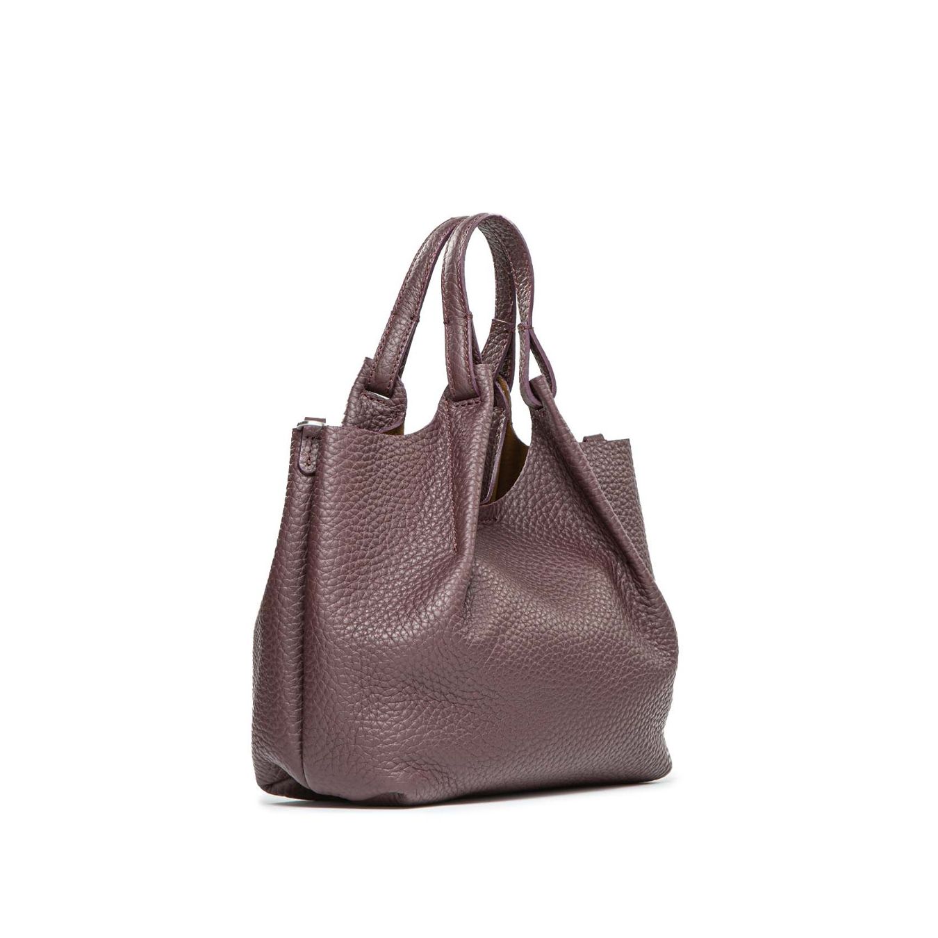 shopper DUA media in pelle plum 