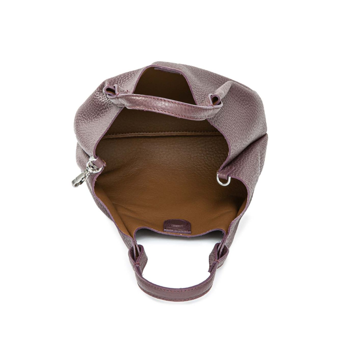 shopper DUA media in pelle plum 