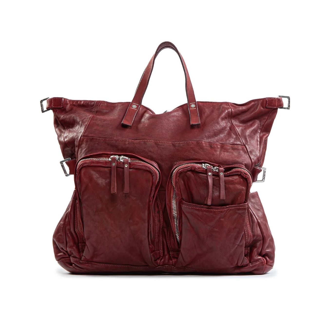 shopper FURIO tasche esterne in pelle castagna