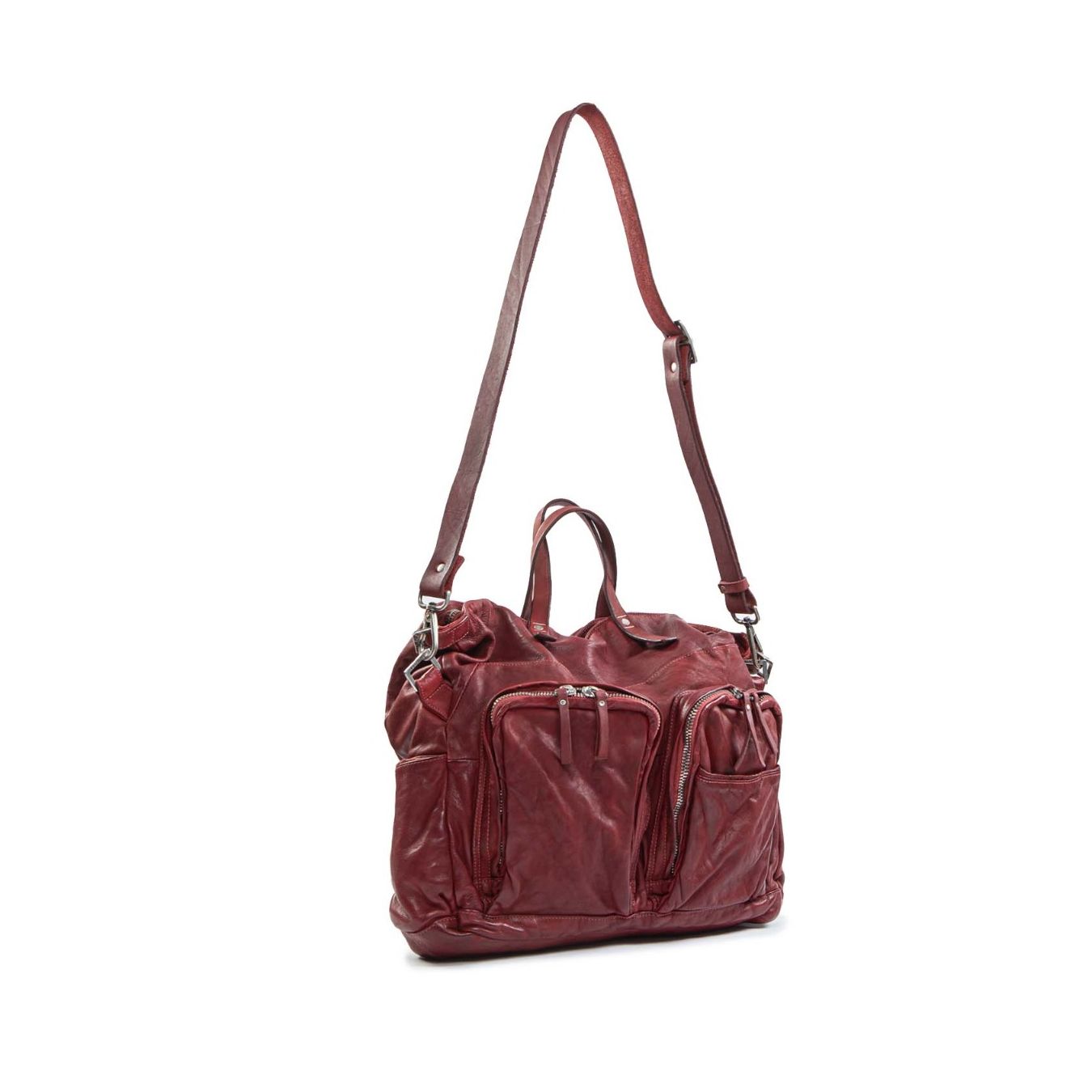 shopper FURIO tasche esterne in pelle castagna tracolla