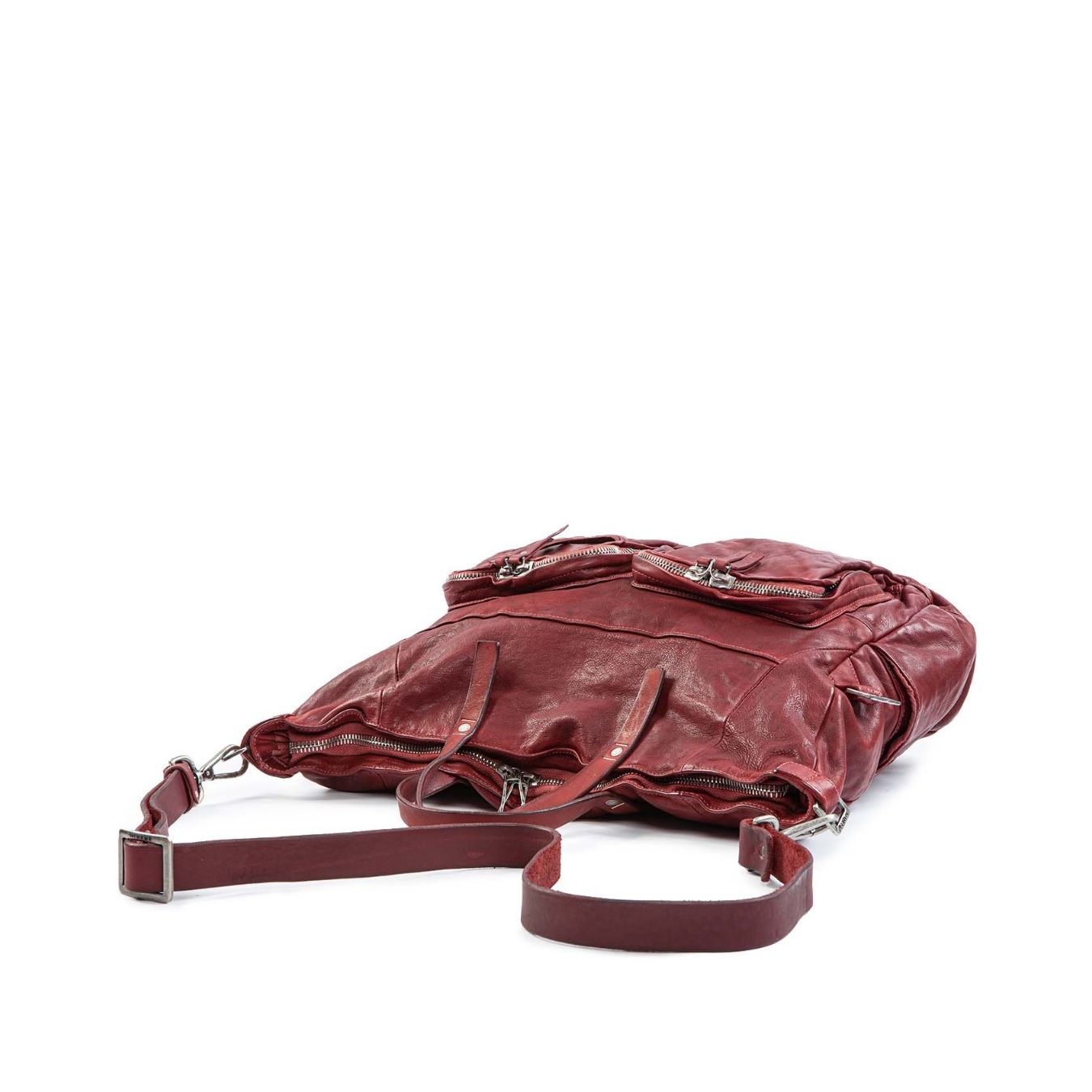 shopper FURIO tasche esterne in pelle castagna sopra