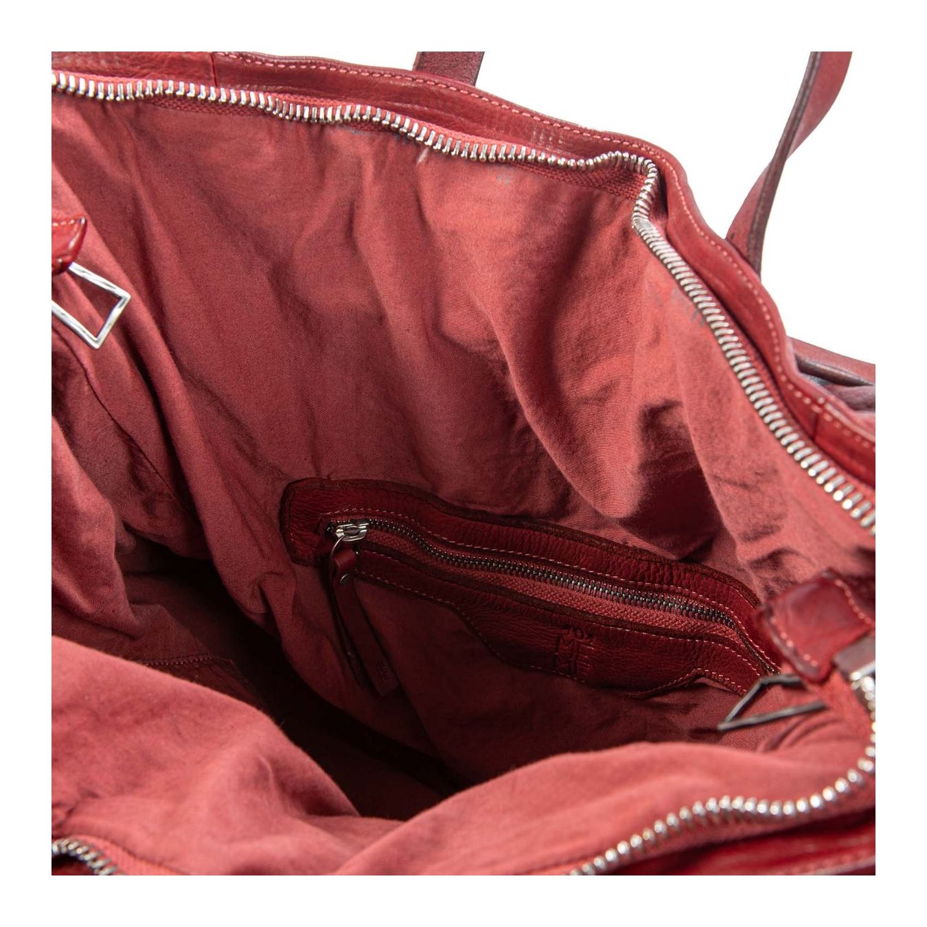 shopper FURIO tasche esterne in pelle castagna interno