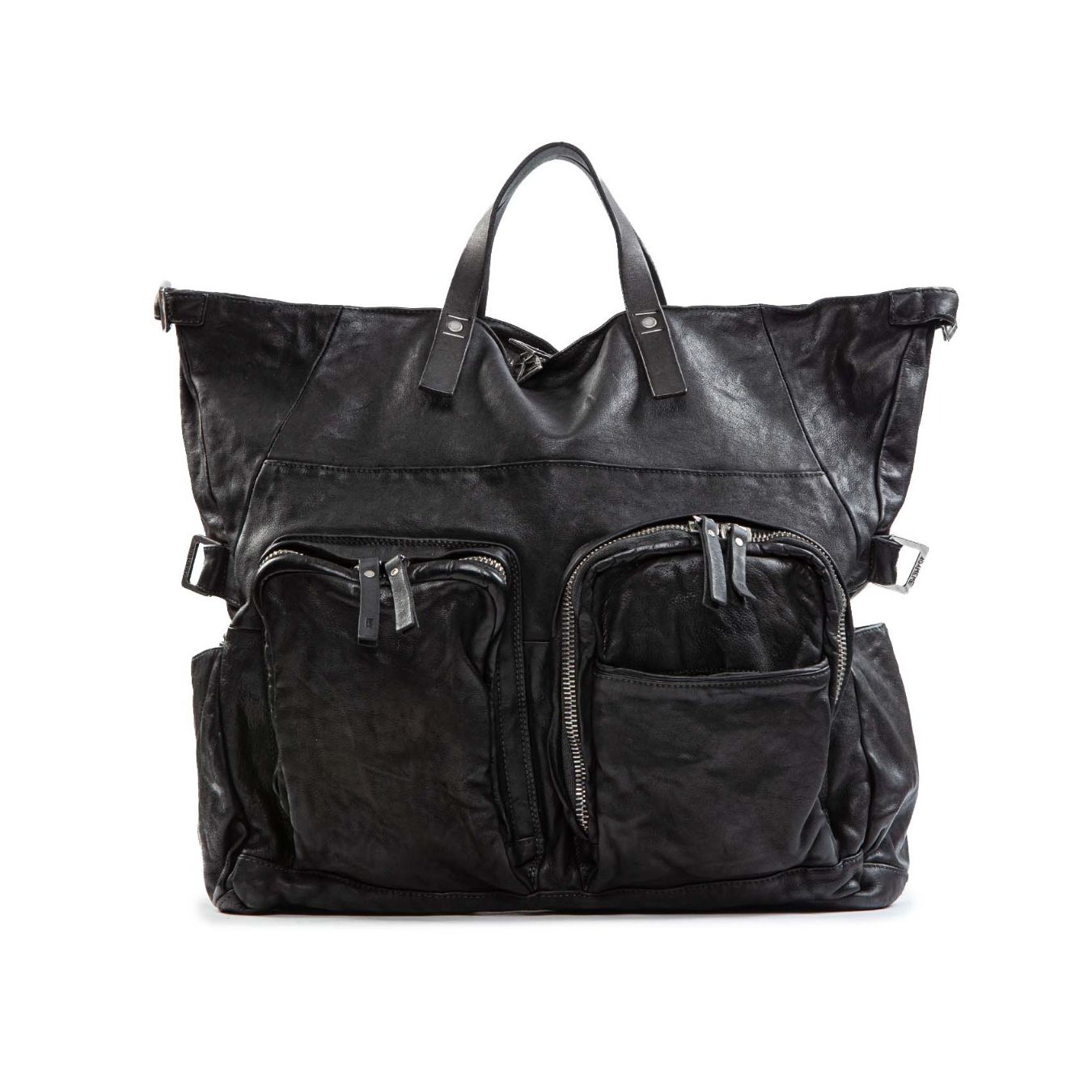 shopper FURIO tasche esterne in pelle nera