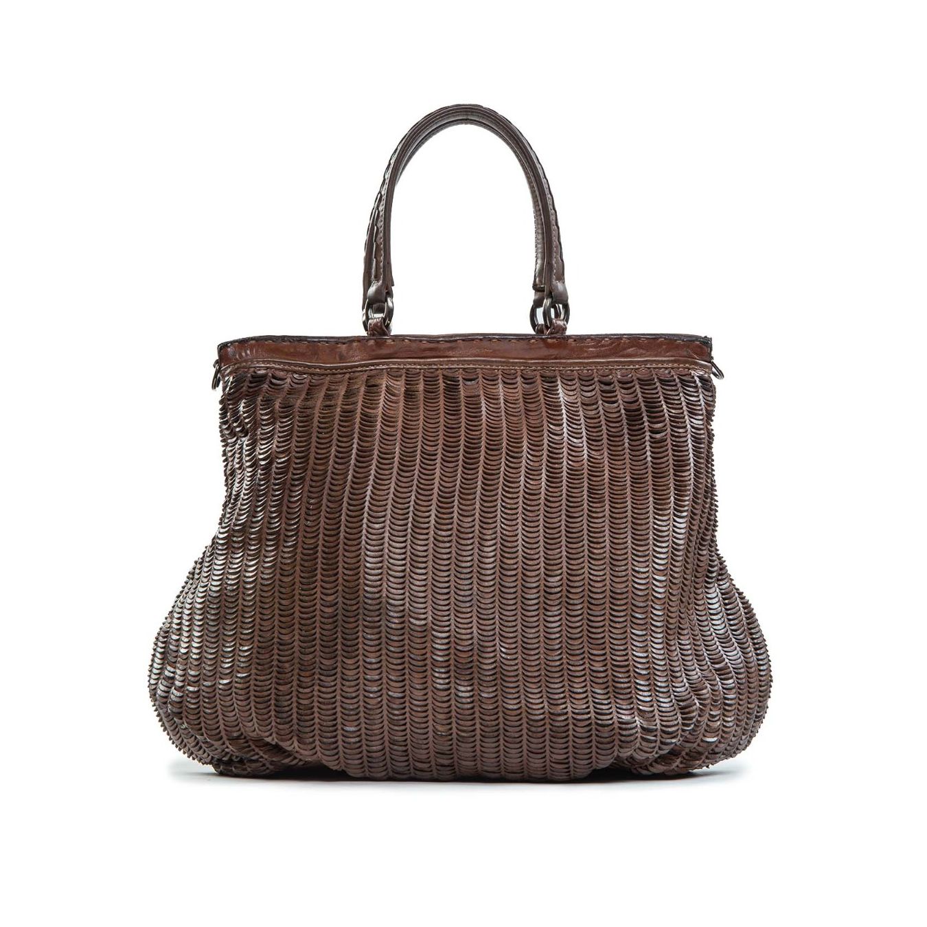 shopper in pelle intagliata sequoia 