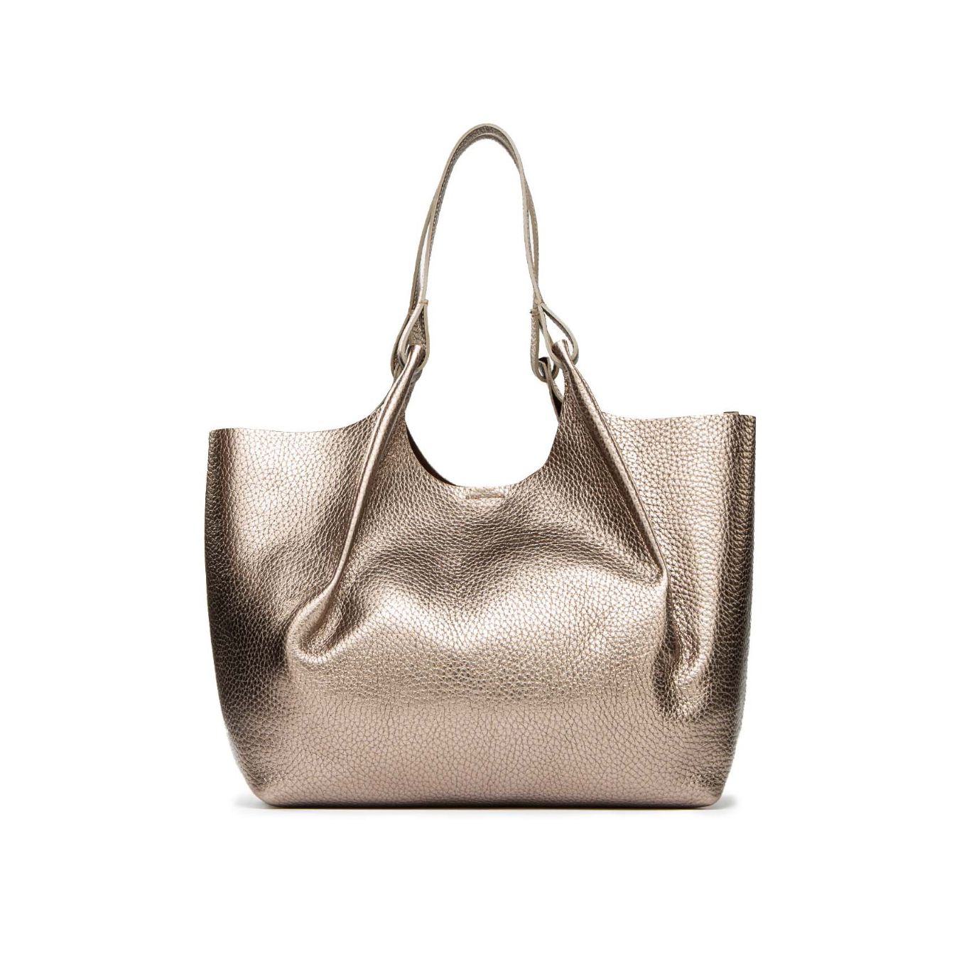 shopper DUA large in pelle grigia 