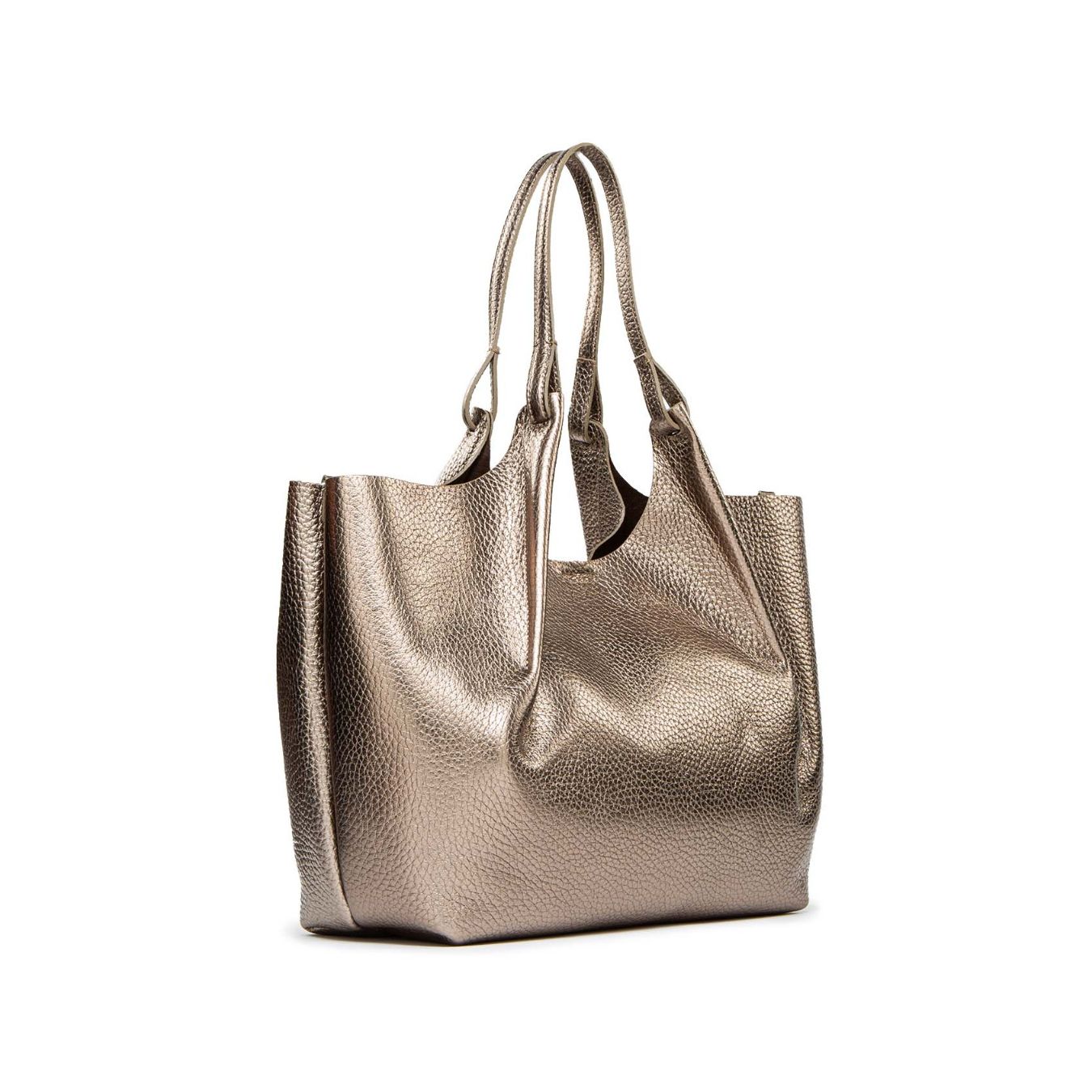 shopper DUA large in pelle grigia 