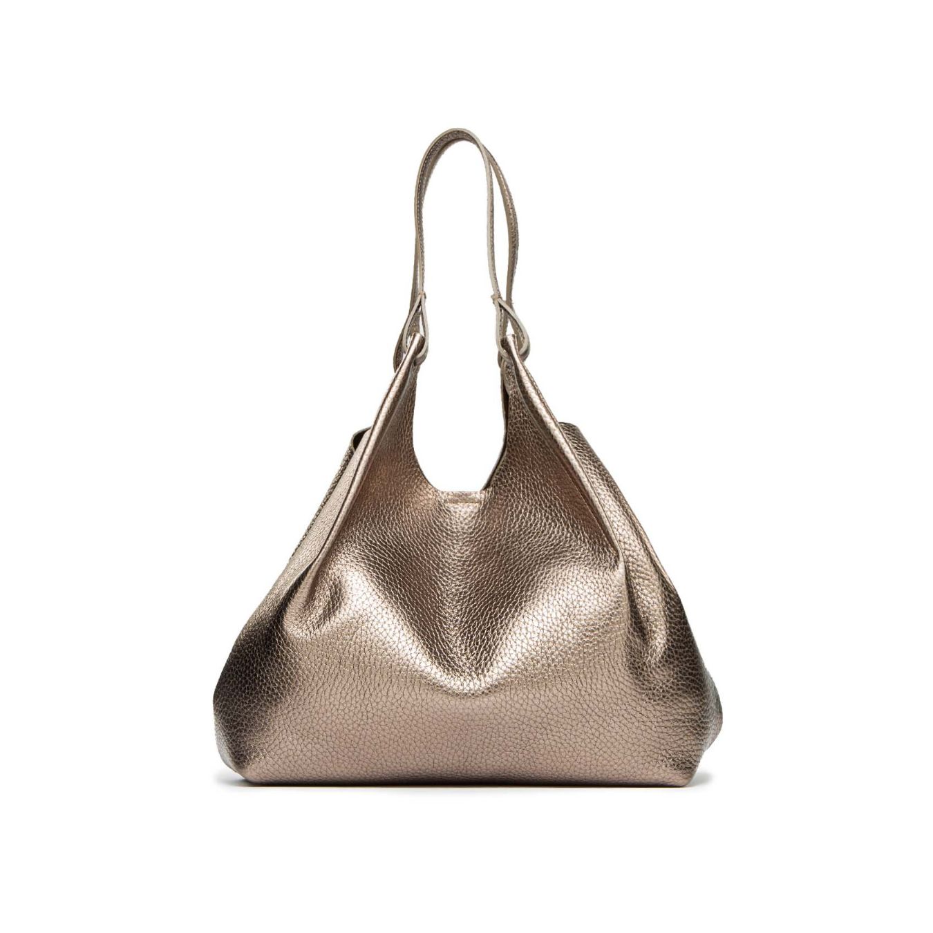 shopper DUA large in pelle grigia 