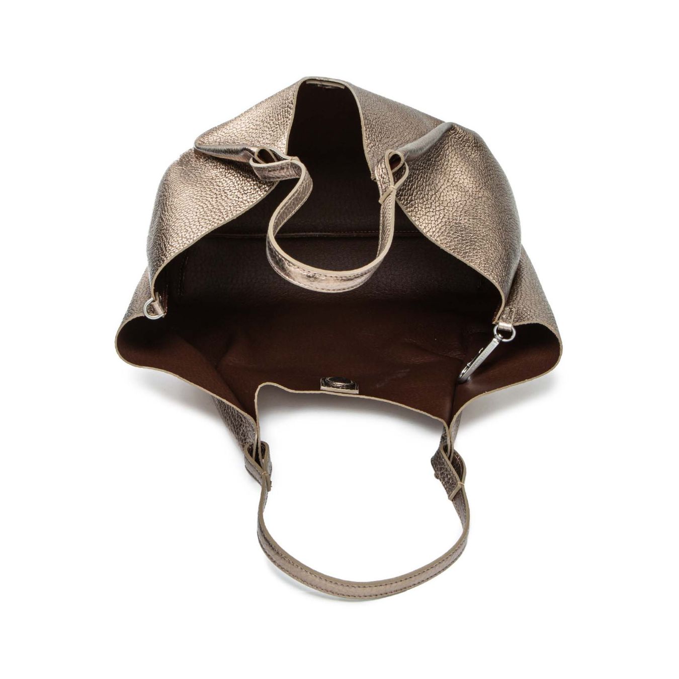 shopper DUA large in pelle grigia 