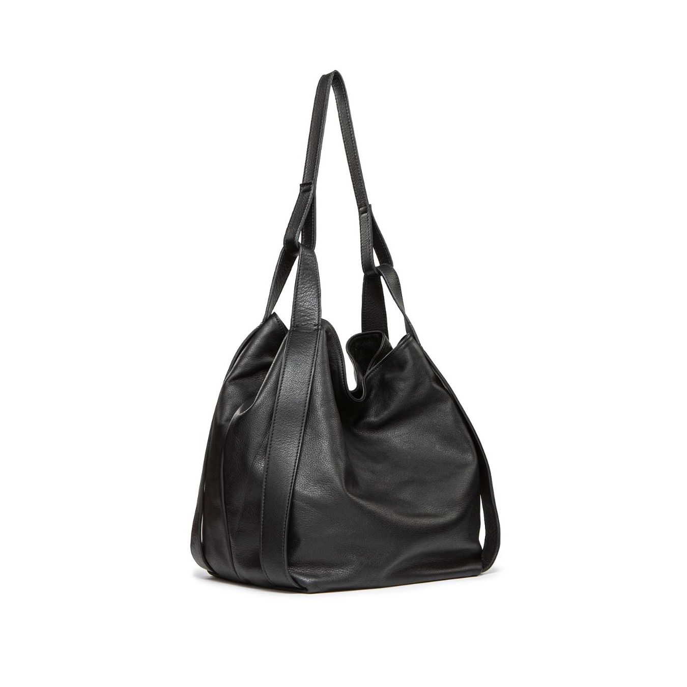 shopper LAYLA in pelle nera officina naif borsa