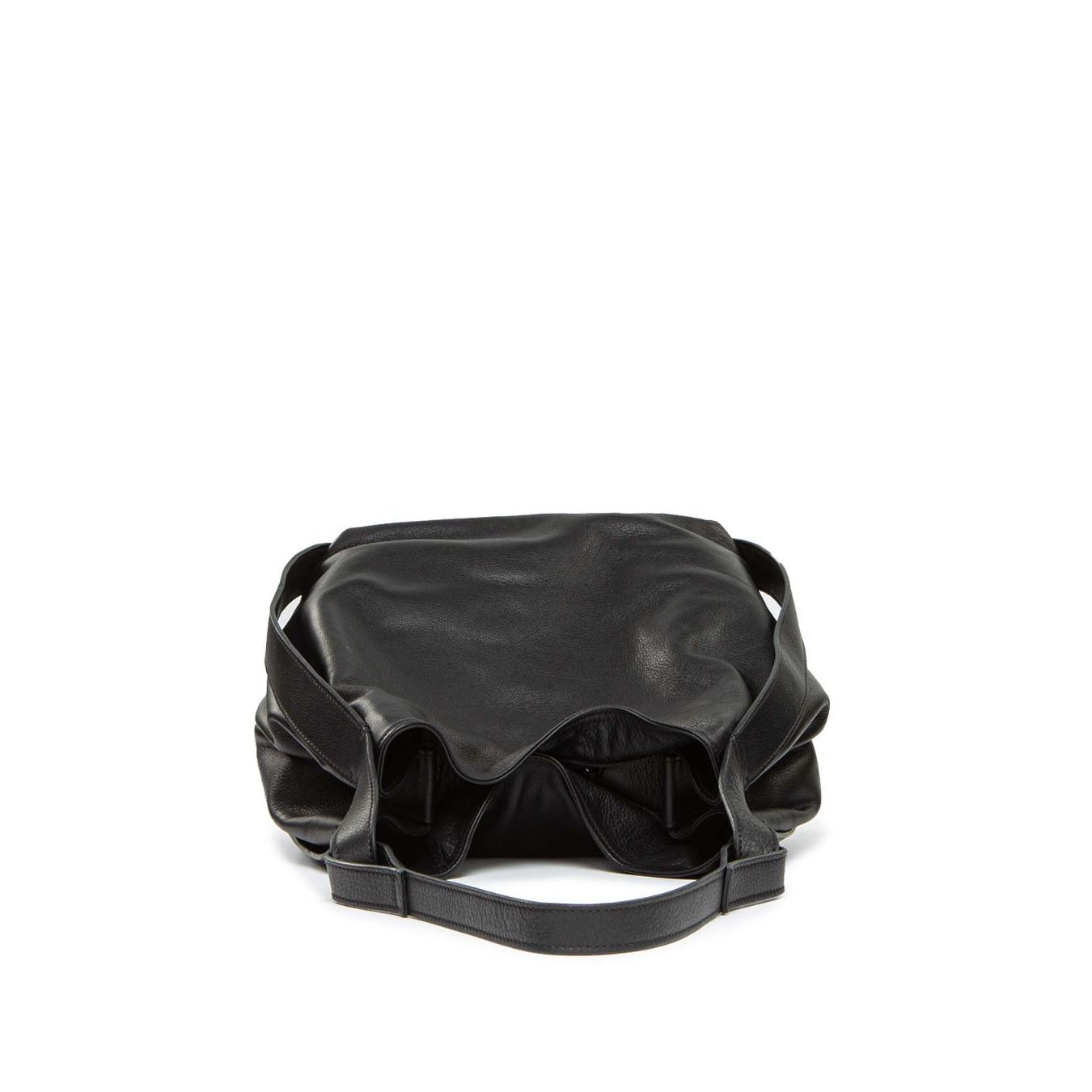 shopper LAYLA in pelle nera officina naif sopra