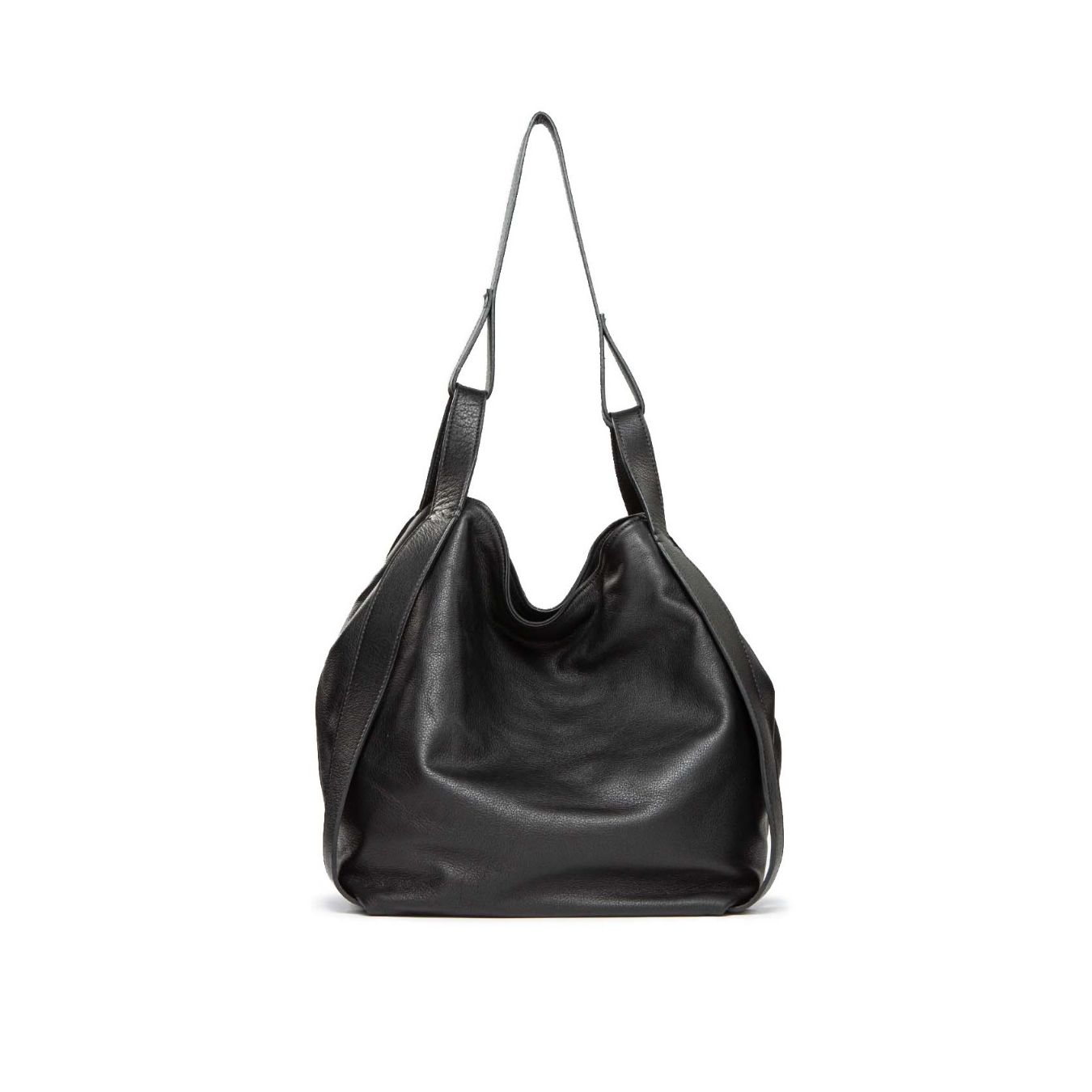 shopper LAYLA in pelle nera officina naif