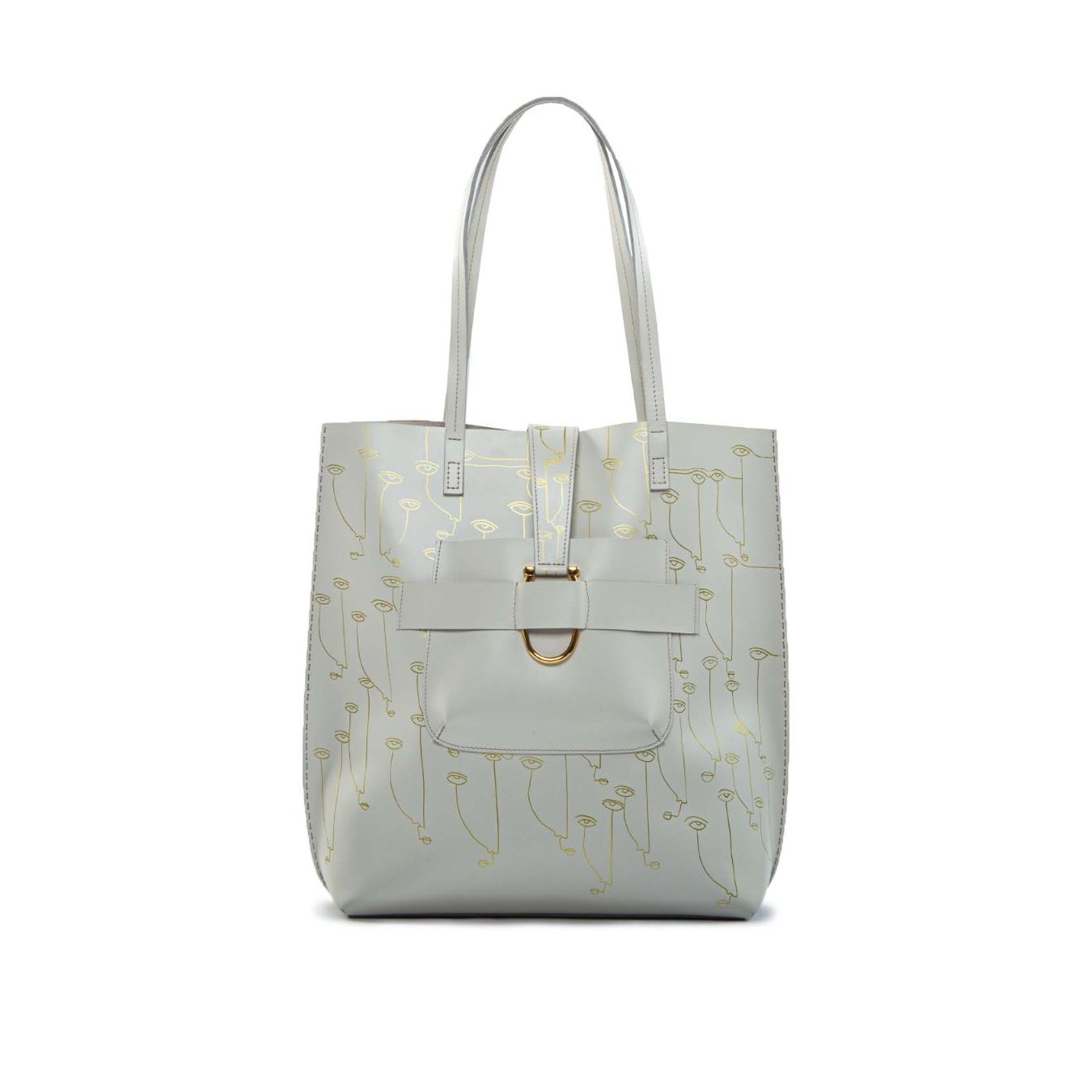 shopper LEDA stampe bianca