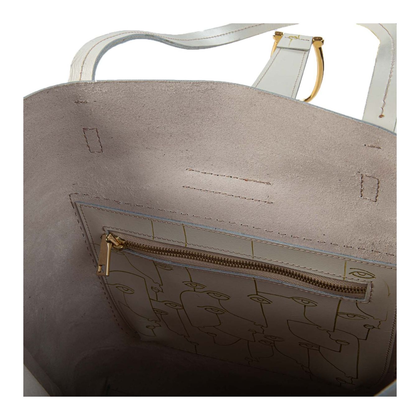 shopper LEDA stampe bianca interno