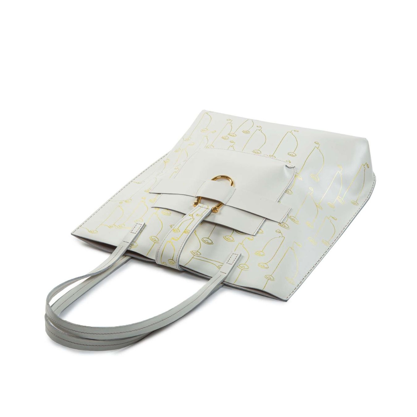 shopper LEDA stampe bianca sopra