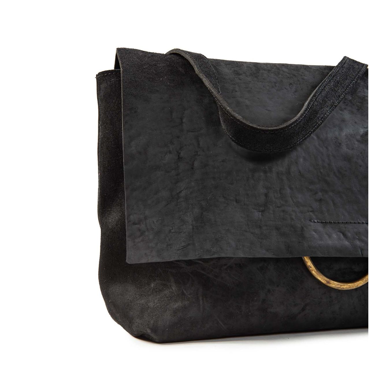 shopper LUNA SOFT nera manico