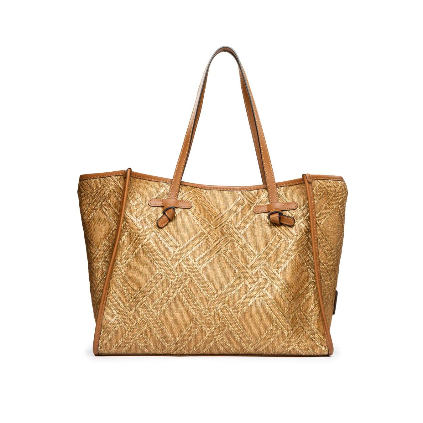 shopper MARCELLA in raffia bronzo 