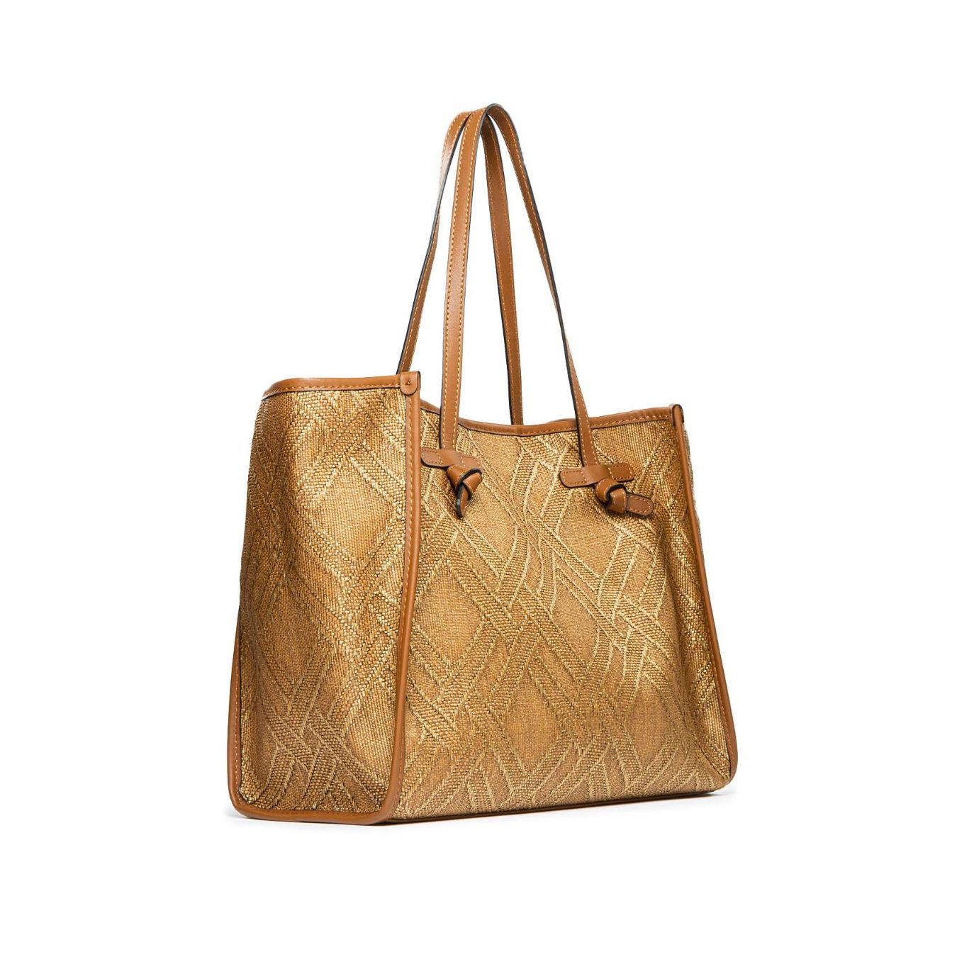 shopper MARCELLA in raffia bronzo 