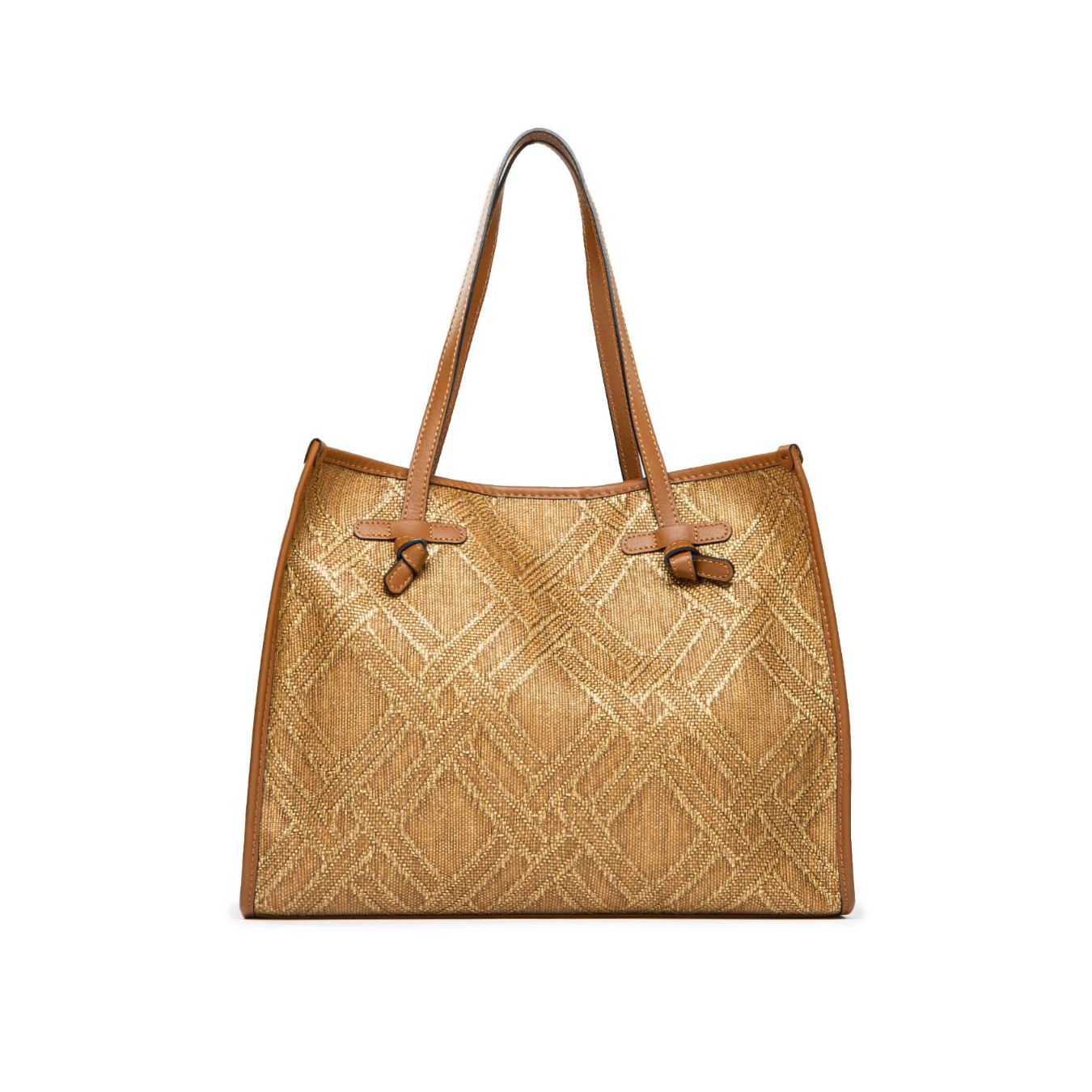 shopper MARCELLA in raffia bronzo 