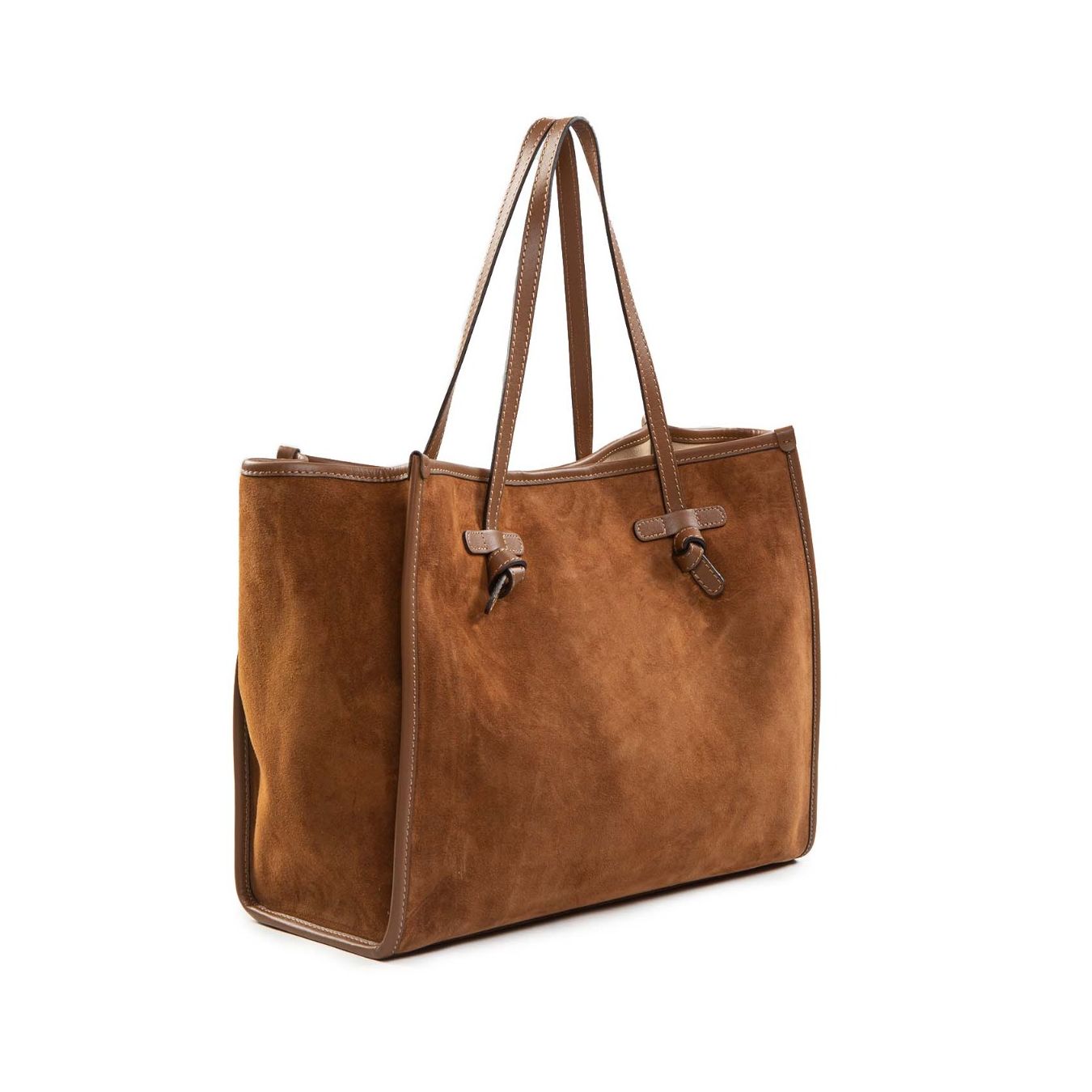 shopper MARCELLA camoscio cognac lato