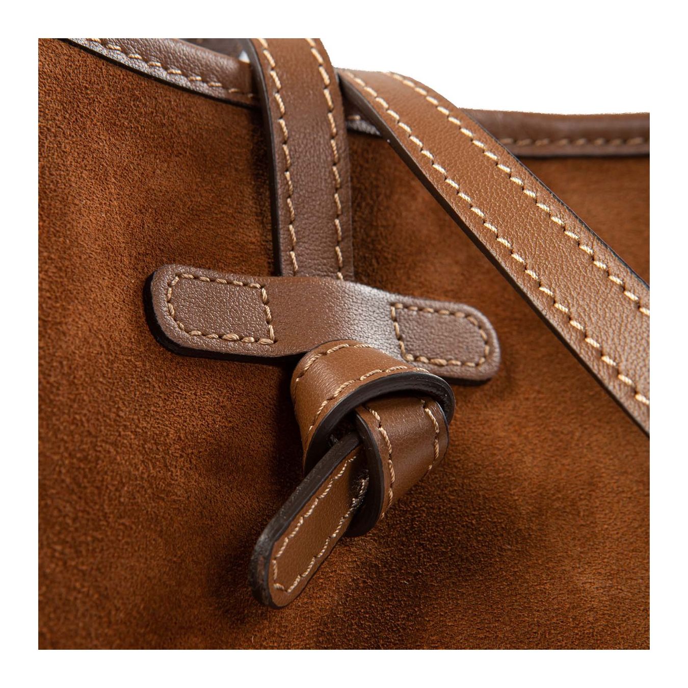 shopper MARCELLA camoscio cognac manico