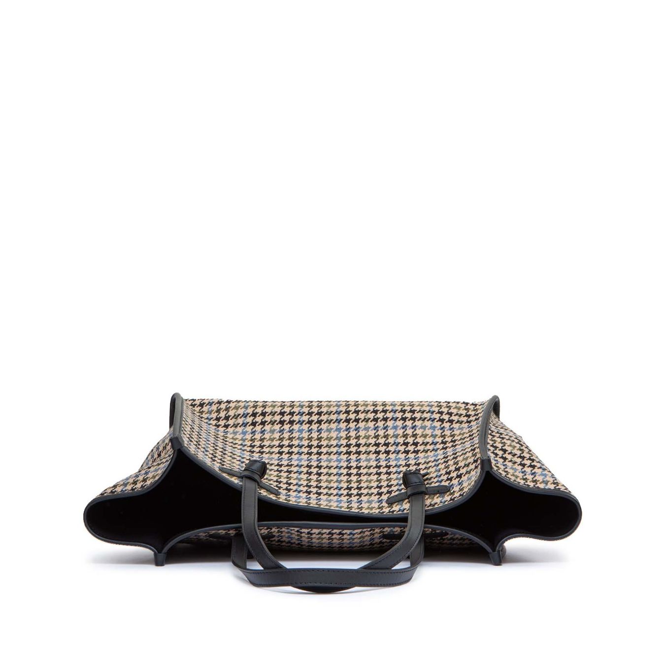 borsa shopper marcella pied de poule lana e pelle