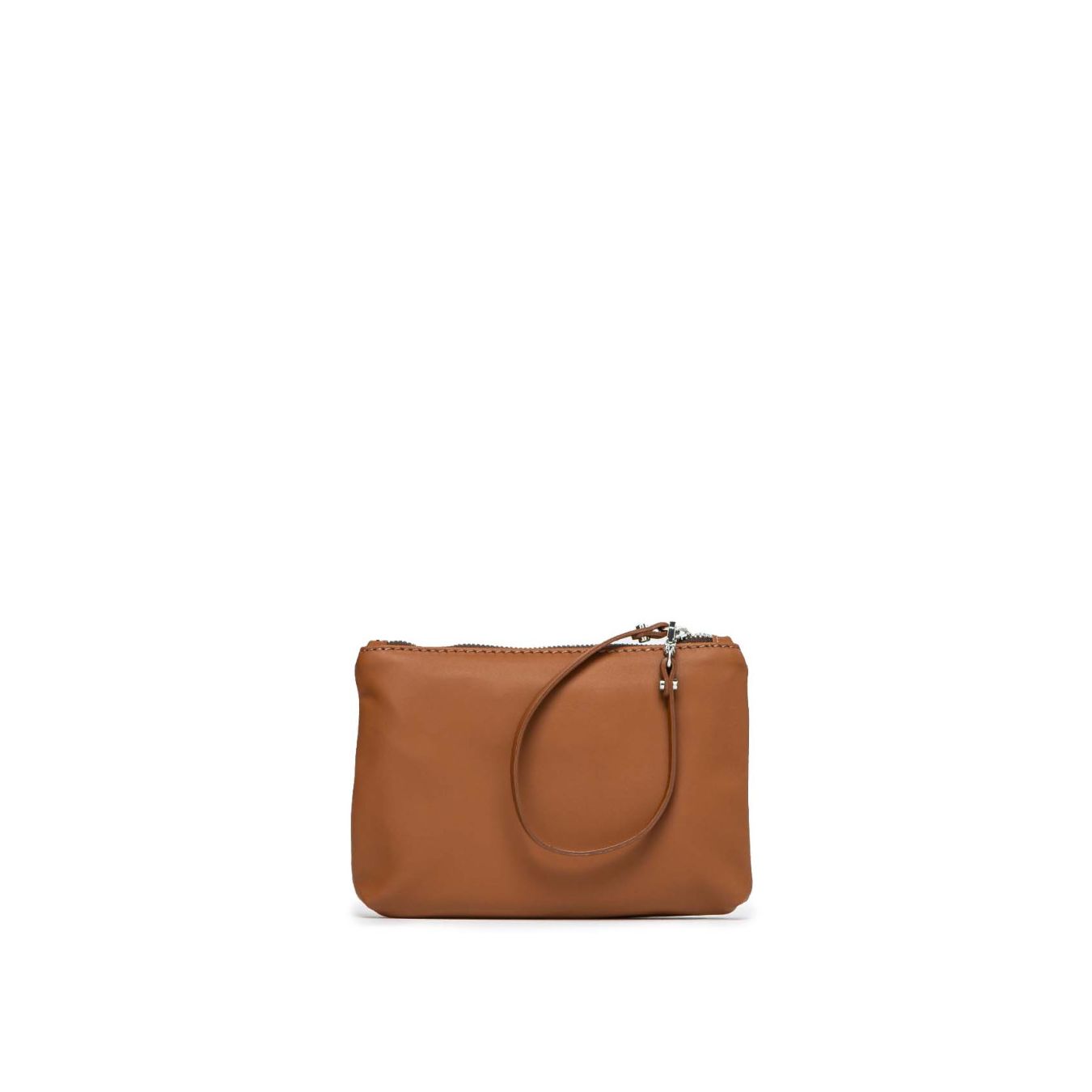 clutch in pelle colore cuoio