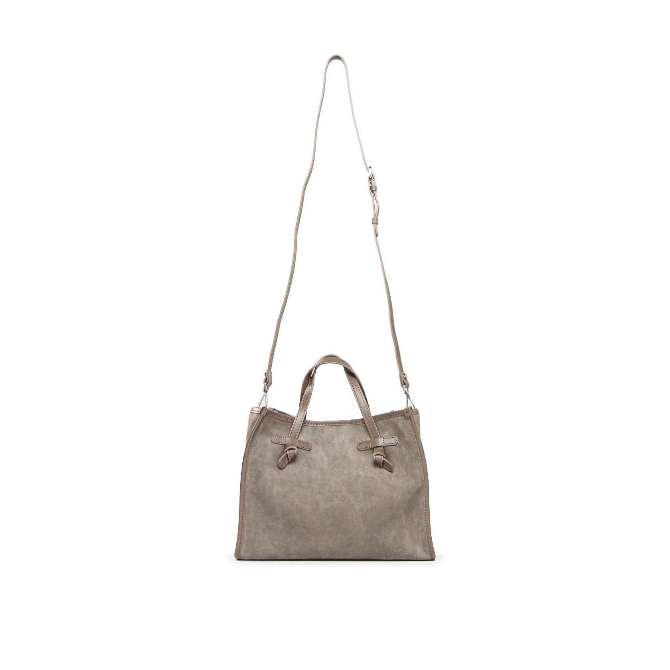 shopper MARCELLA media in camoscio grigio con tracolla